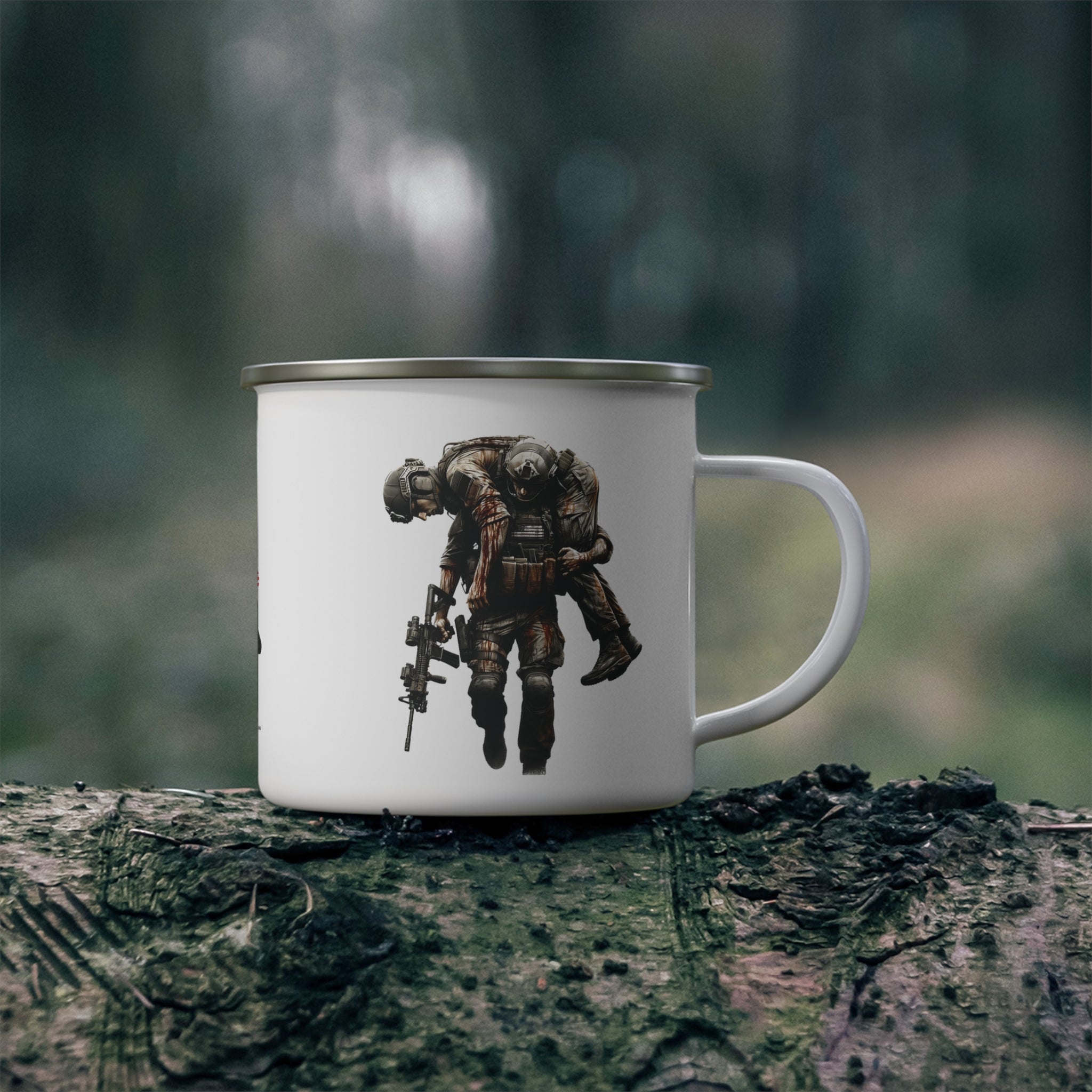 Never Leave a Brother Behind Coffee Cup – Fallen Comrade Tribute Mug