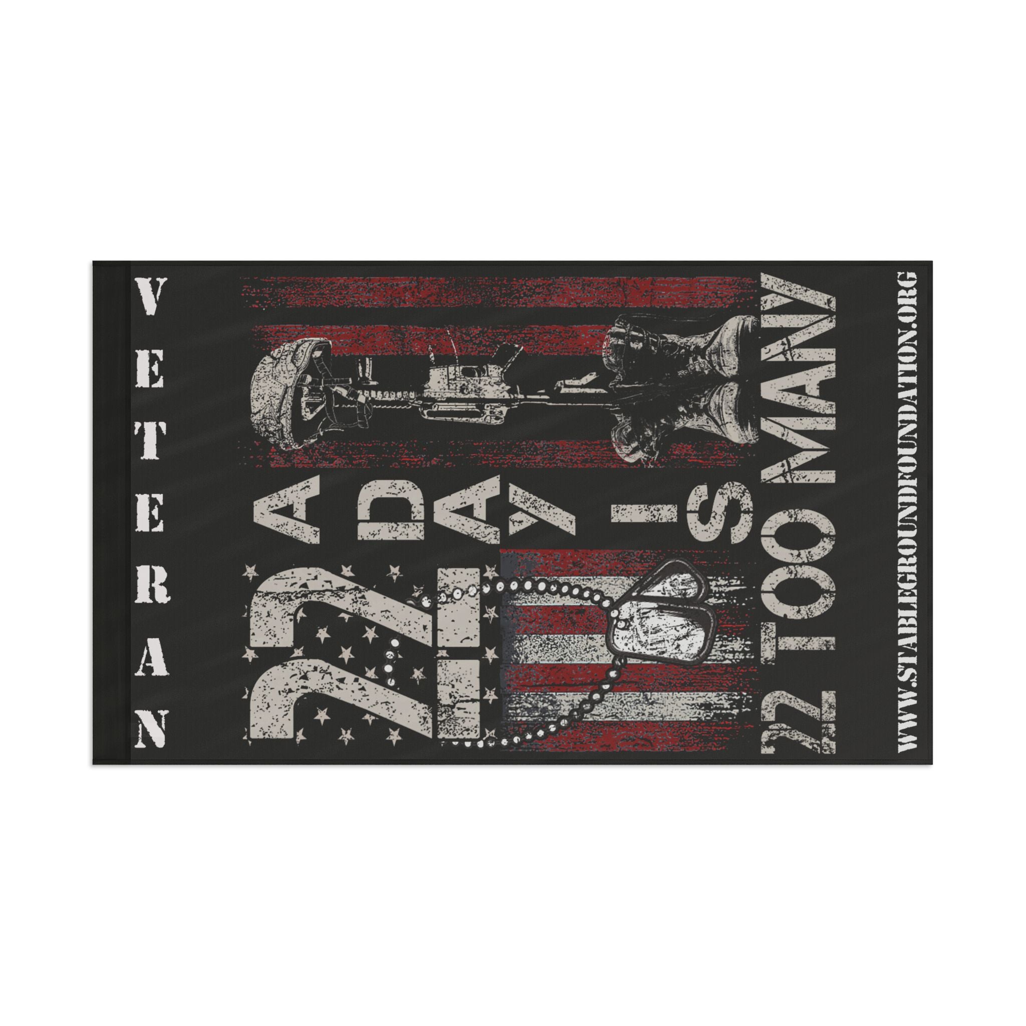 22 A Day Is 22 Too Many — Veteran Suicide Awareness Flag Honoring the Fallen