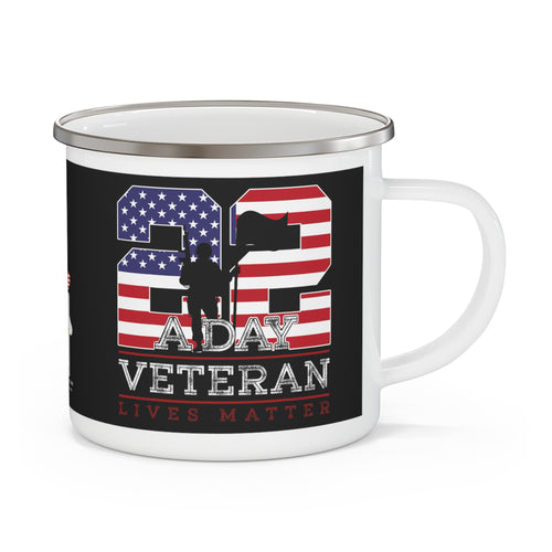 22 A Day Coffee Cup – Veteran Lives Matter Patriotic Awareness Enamel Cup