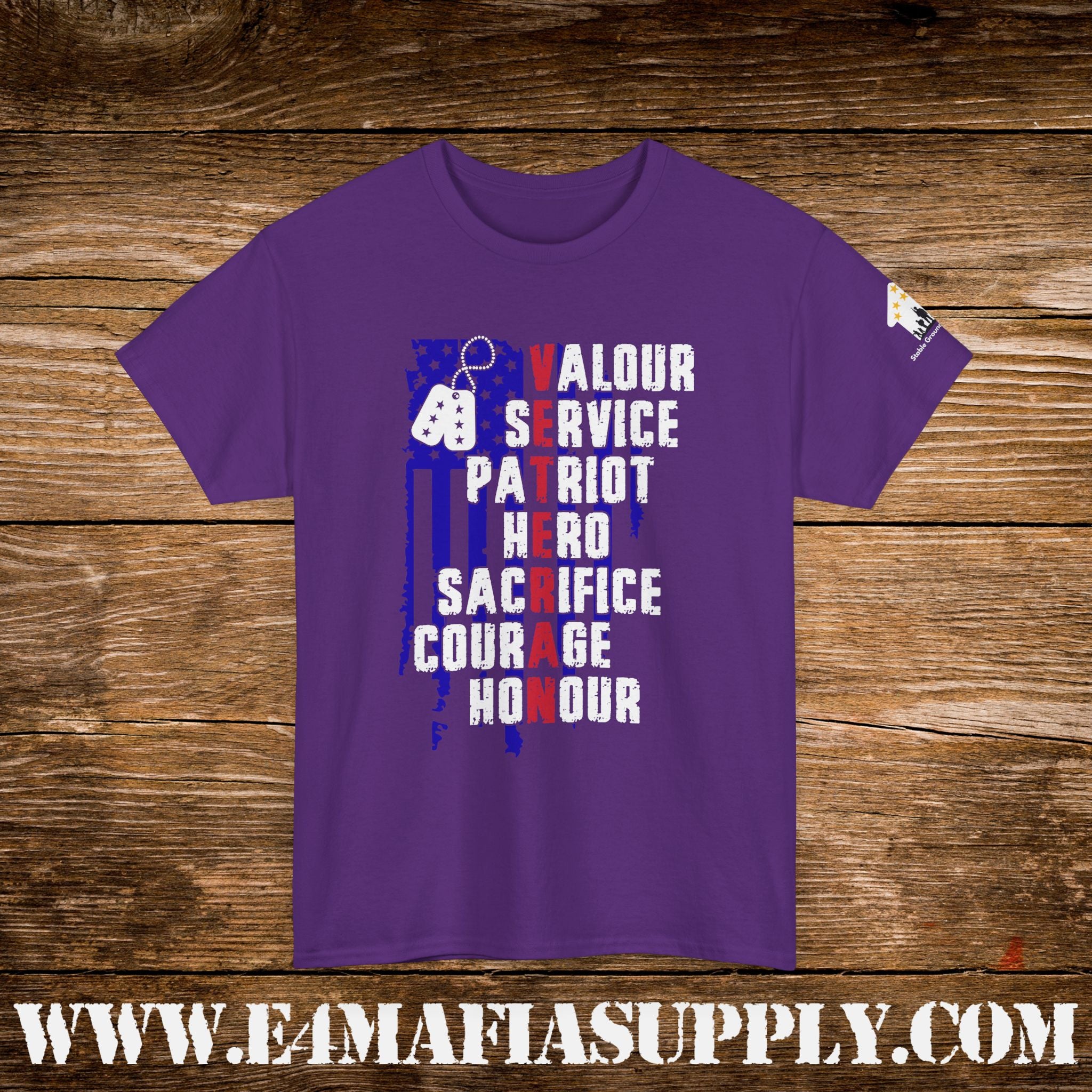 “Valour, Service, Patriot, Hero” – Military Pride & Sacrifice T-Shirt