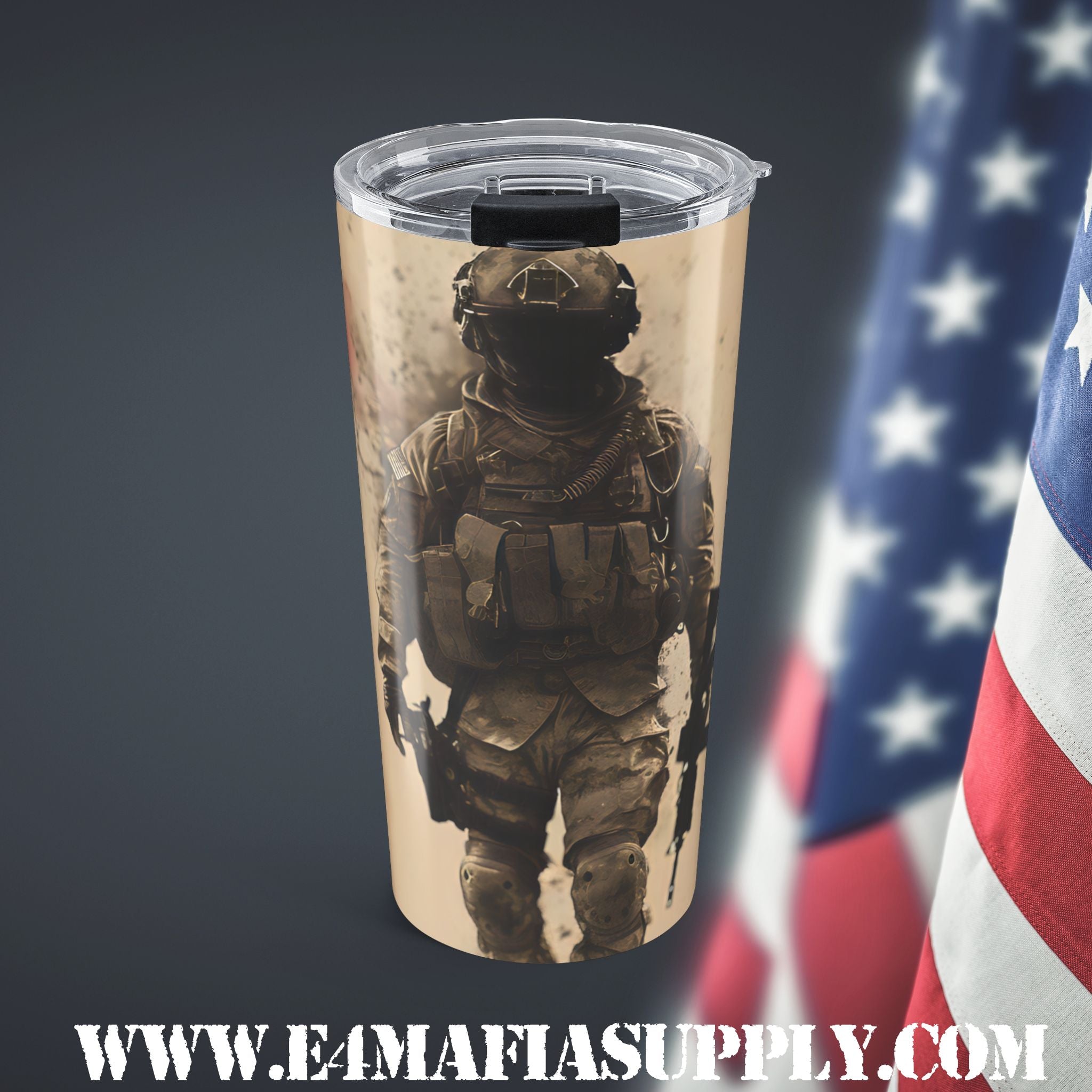 Desert Warrior — Military Tumbler for the Brave and Caffeinated