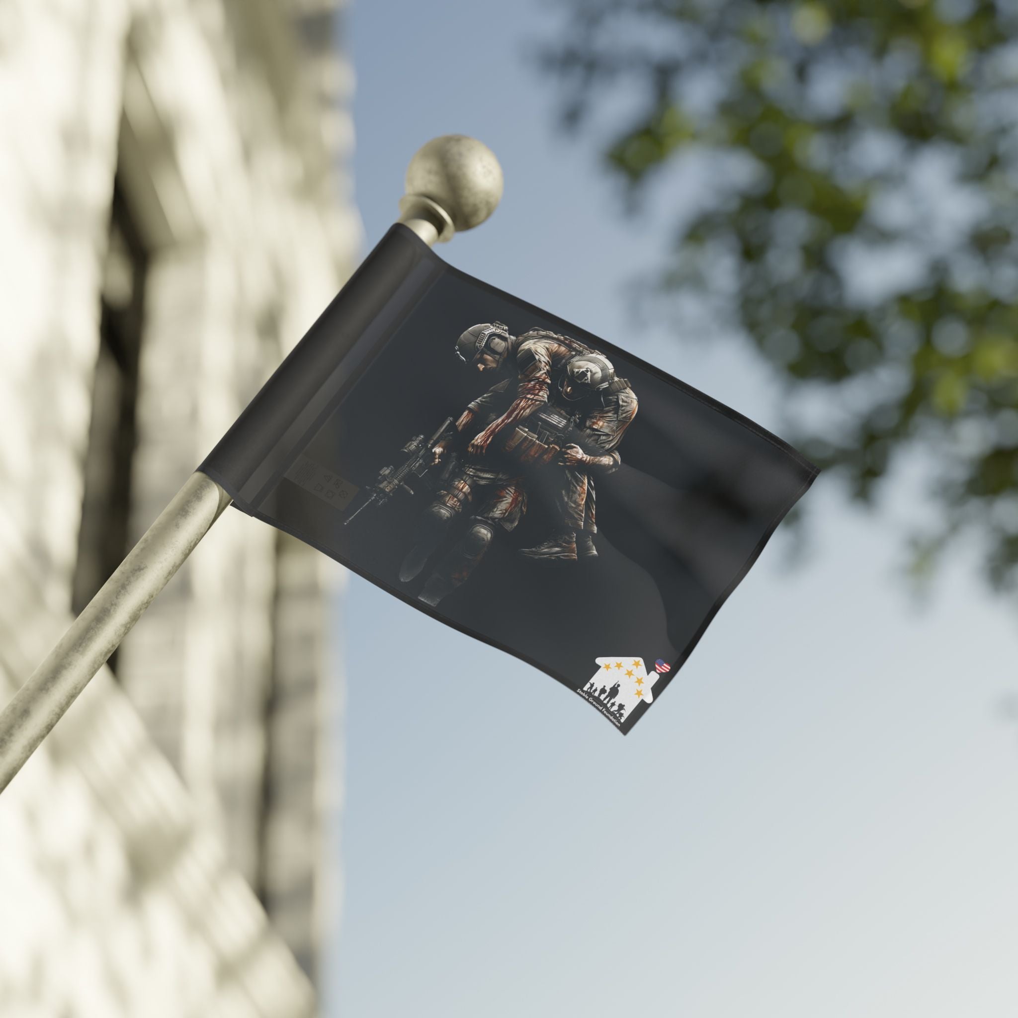 No One Left Behind — Patriotic Flag Honoring Sacrifice and Brotherhood