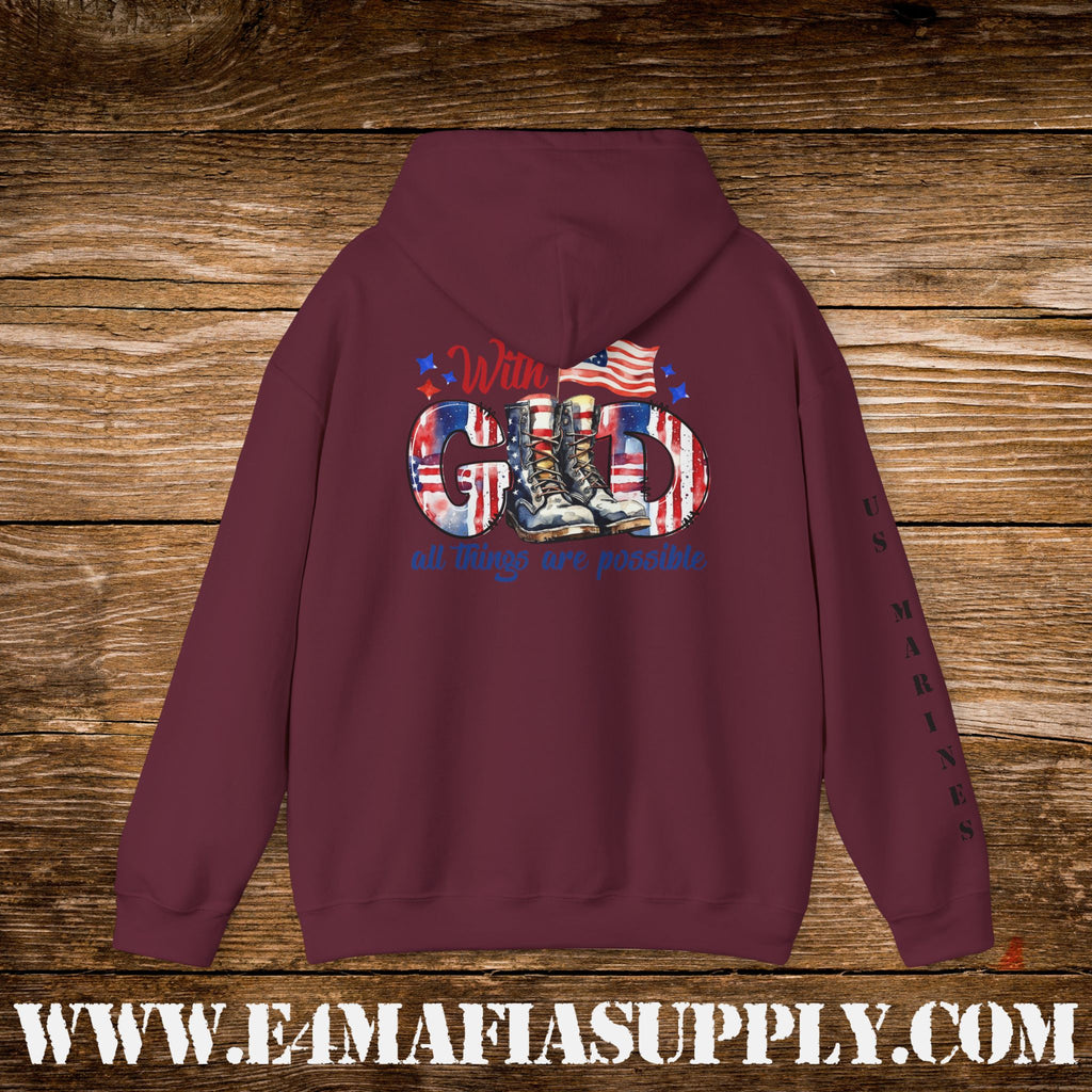 With God All Things Are Possible – US Marines Hoodie