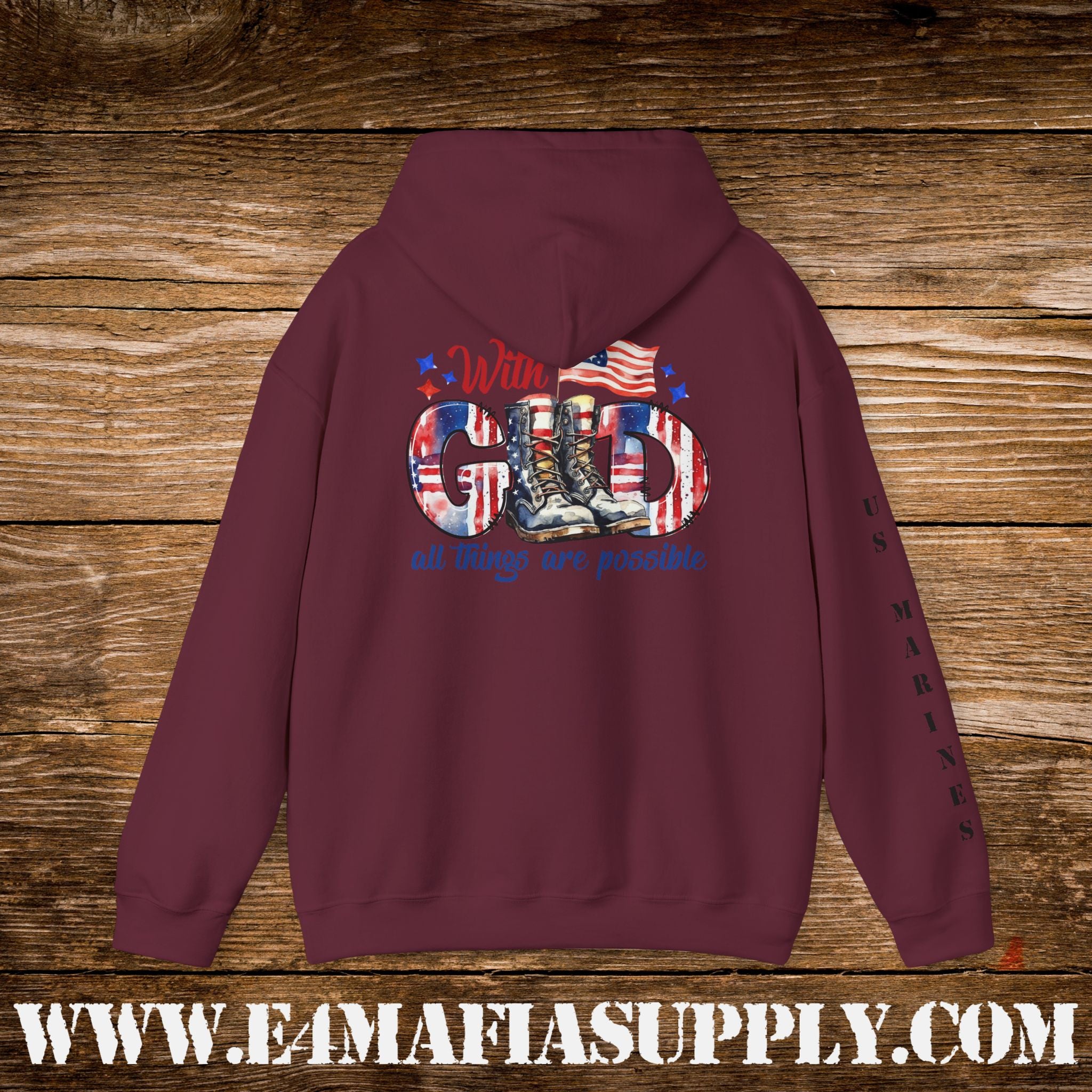 With God All Things Are Possible – US Marines Hoodie
