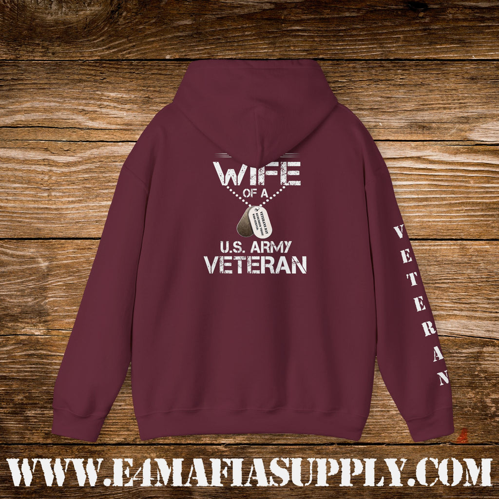 “Proud Wife of a U.S. Army Veteran” Military Hoodie