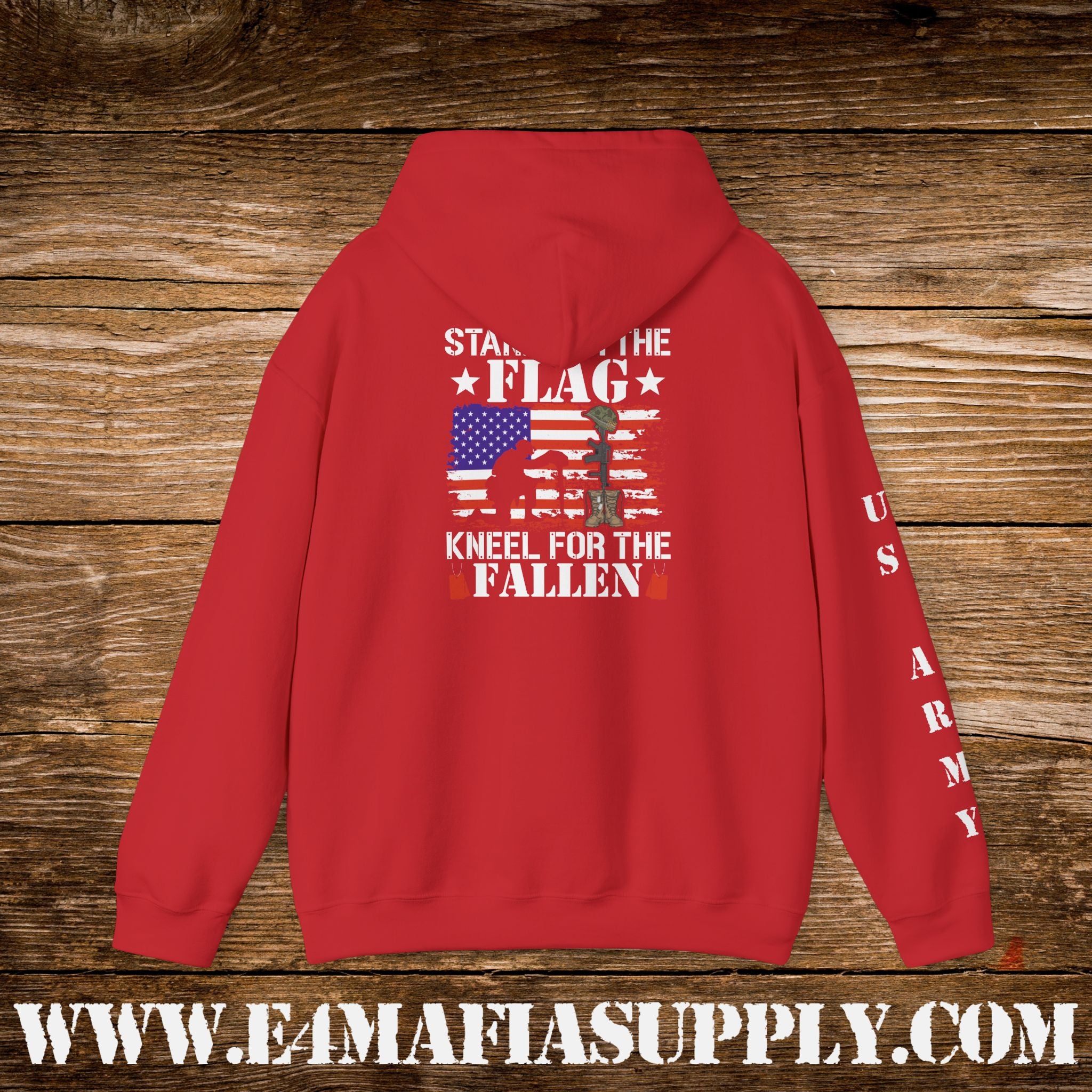 Stand for the Flag, Kneel for the Fallen – US Army Hoodie