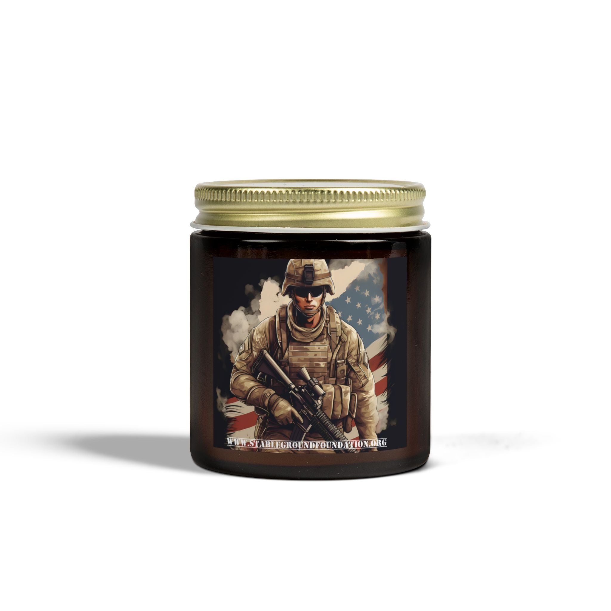 American Soldier Patriotic Candle | Military Hero Gift for Veterans