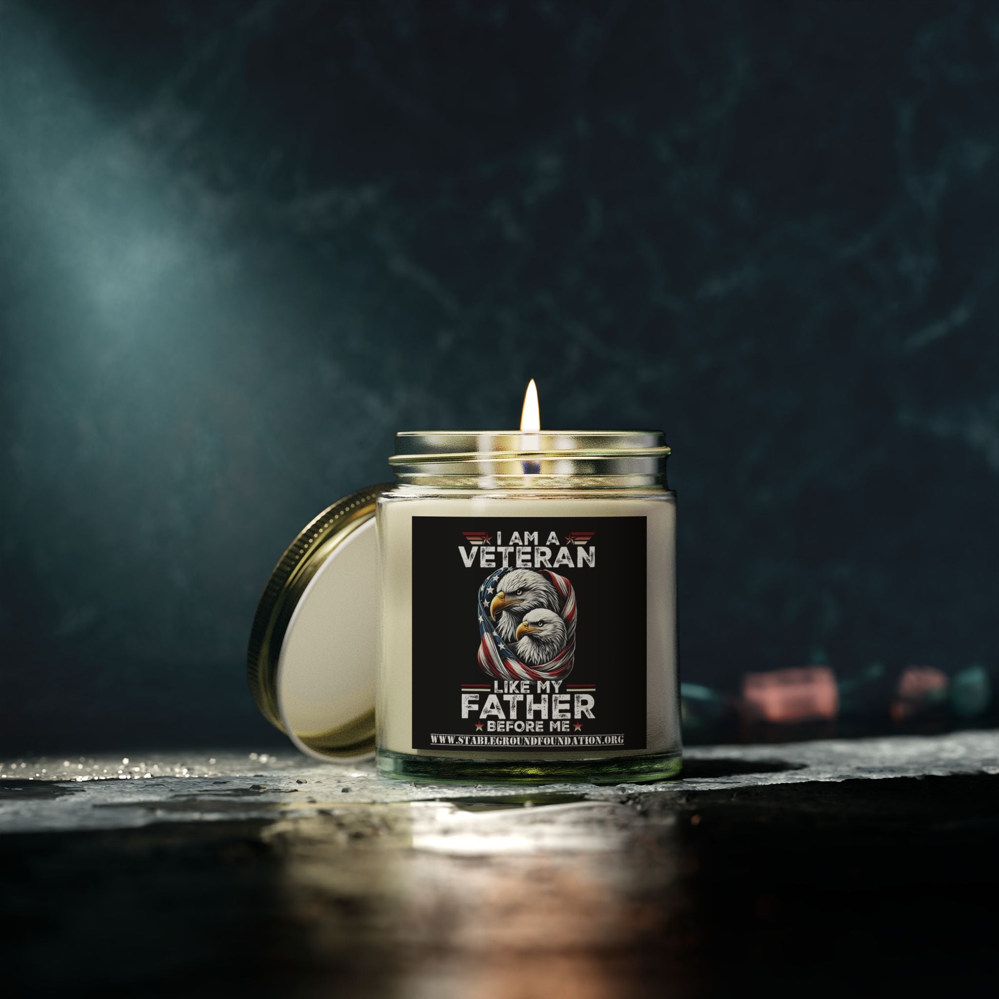 I Am a Veteran Like My Father Before Me Candle – Patriotic Generations of Service Tribute