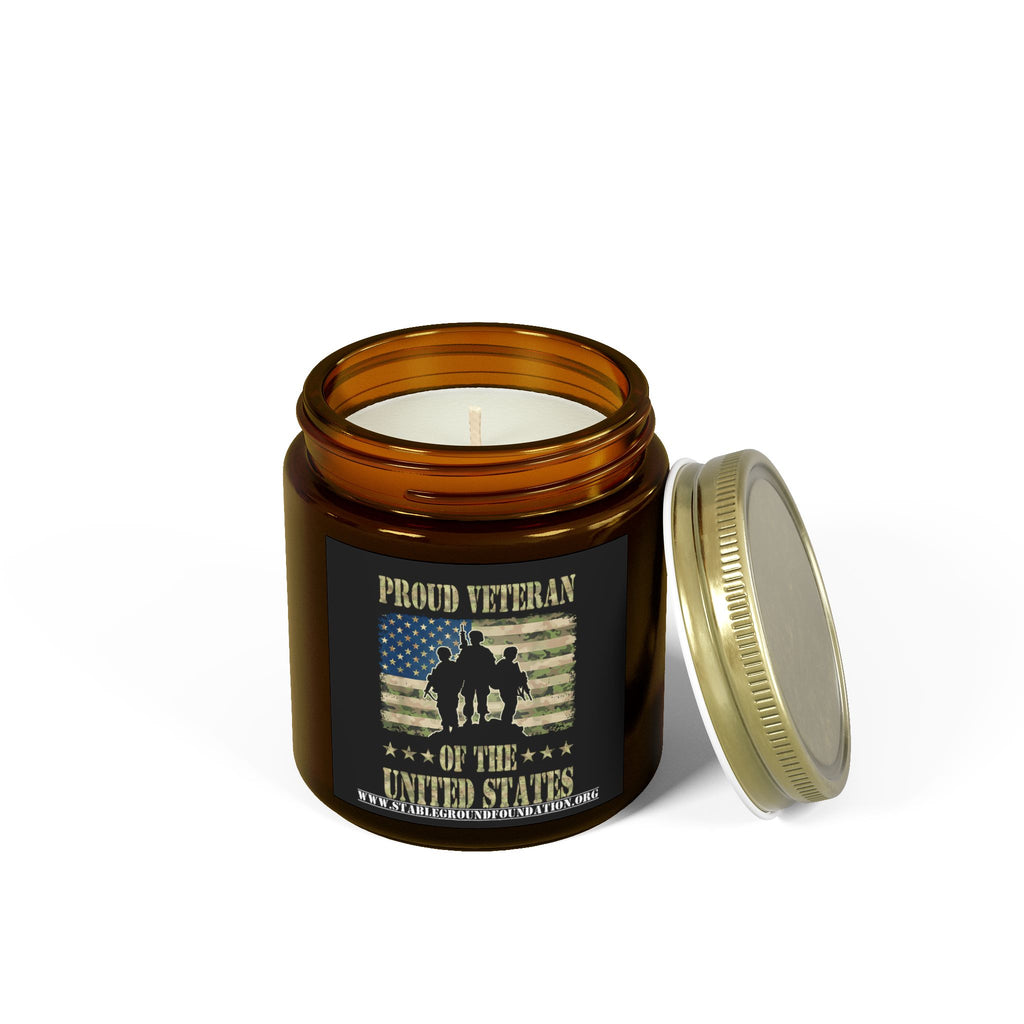 Proud Veteran Candle – Patriotic Military Tribute Gift Honoring U.S. Service Members