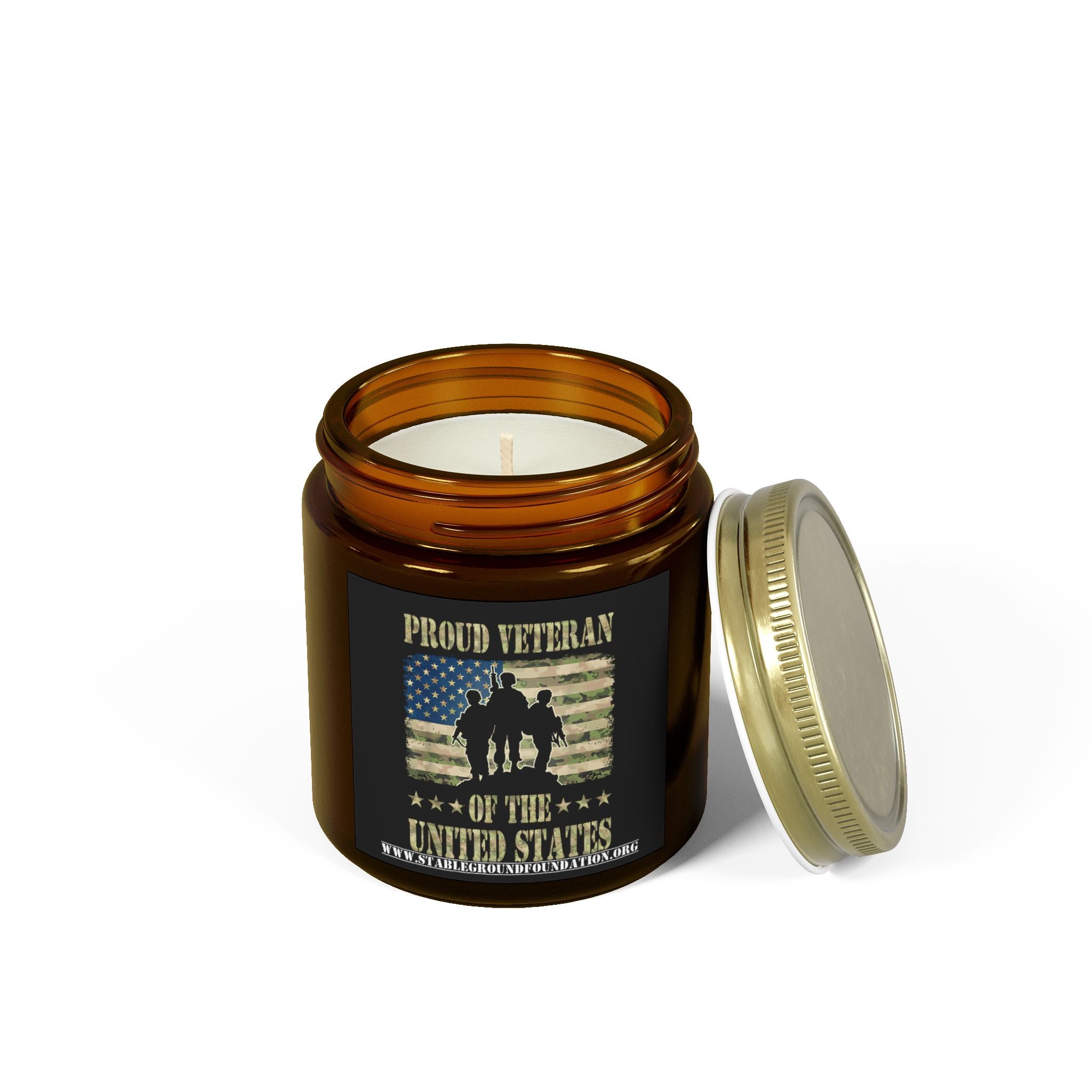 Proud Veteran Candle – Patriotic Military Tribute Gift Honoring U.S. Service Members