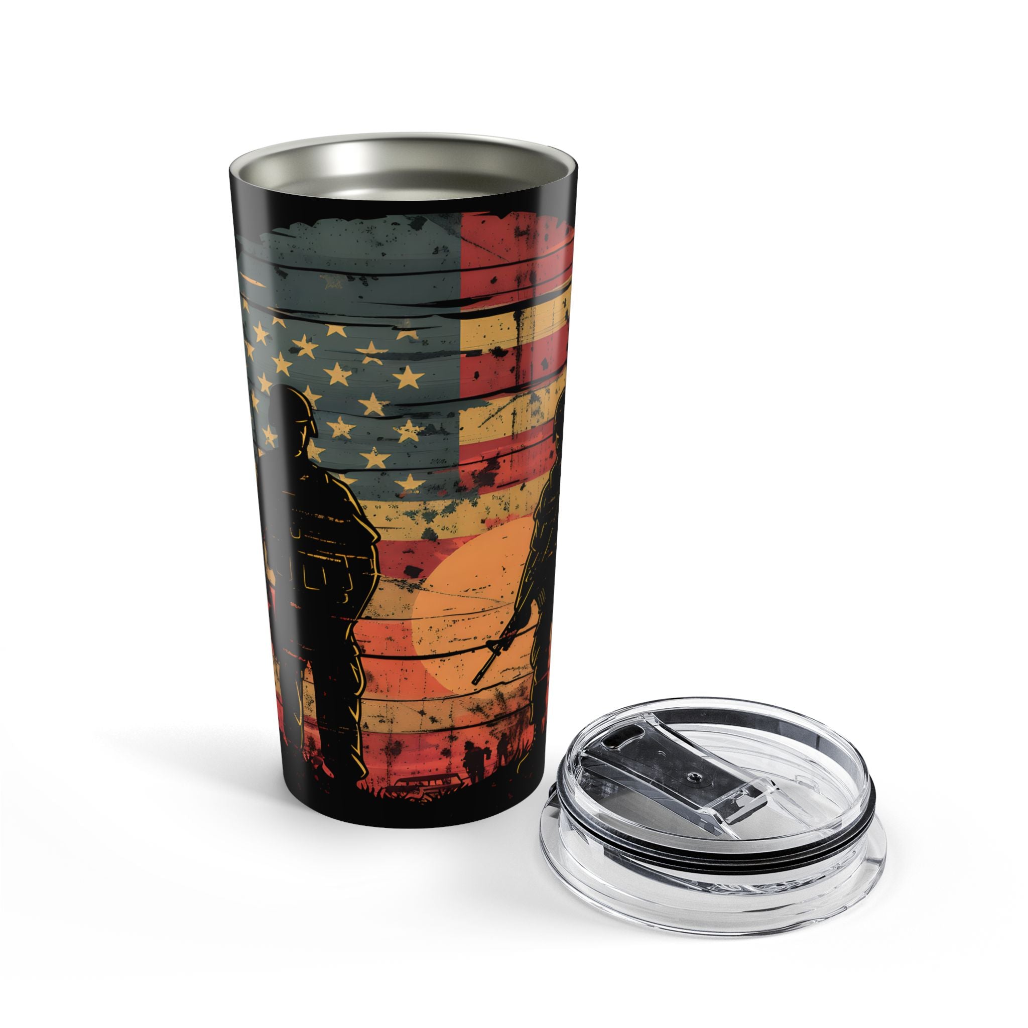 Honor & Sacrifice — Patriotic Soldier Kneeling Tumbler That Speaks Without Words