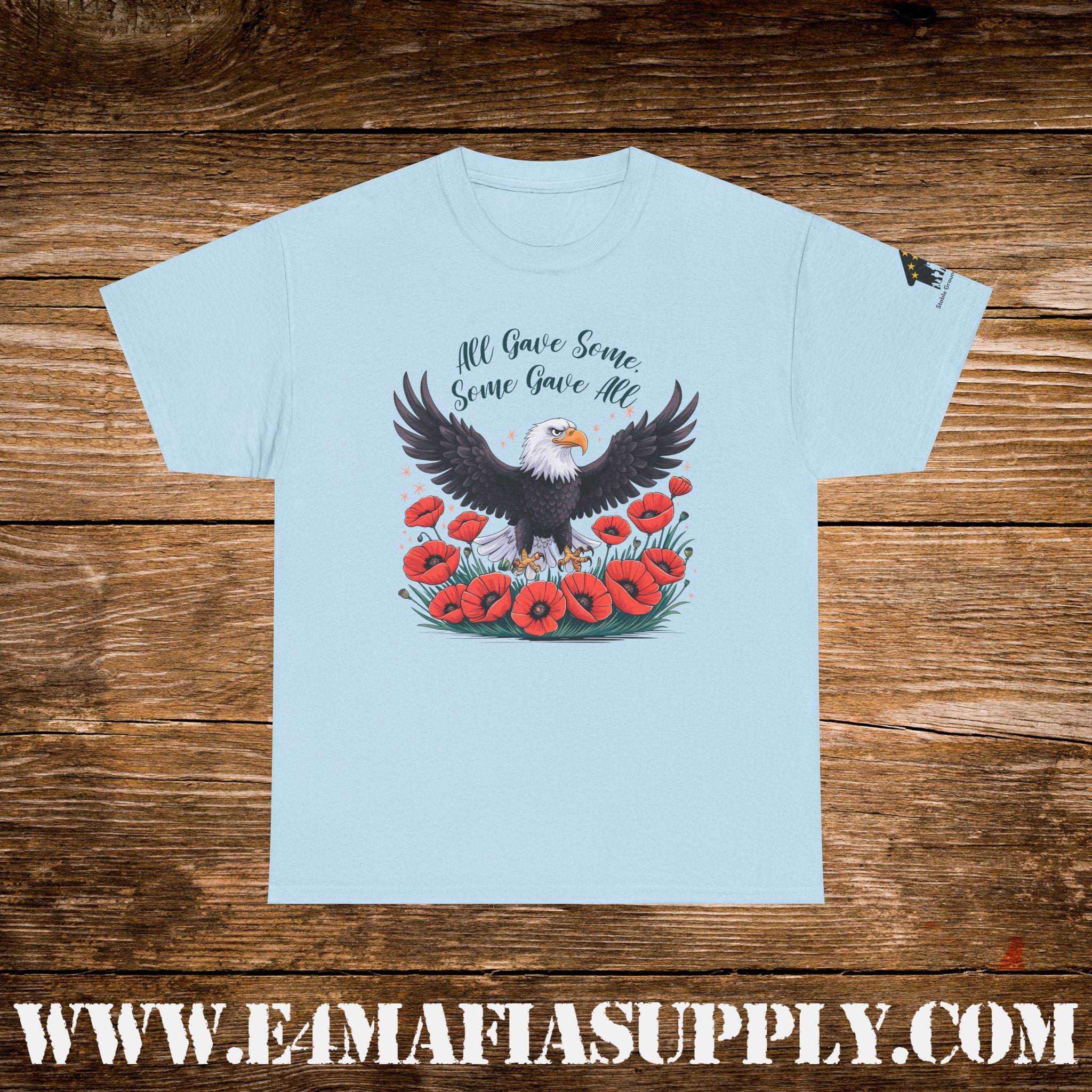 “All Gave Some, Some Gave All” – Bald Eagle & Poppies Memorial Veteran T-Shirt