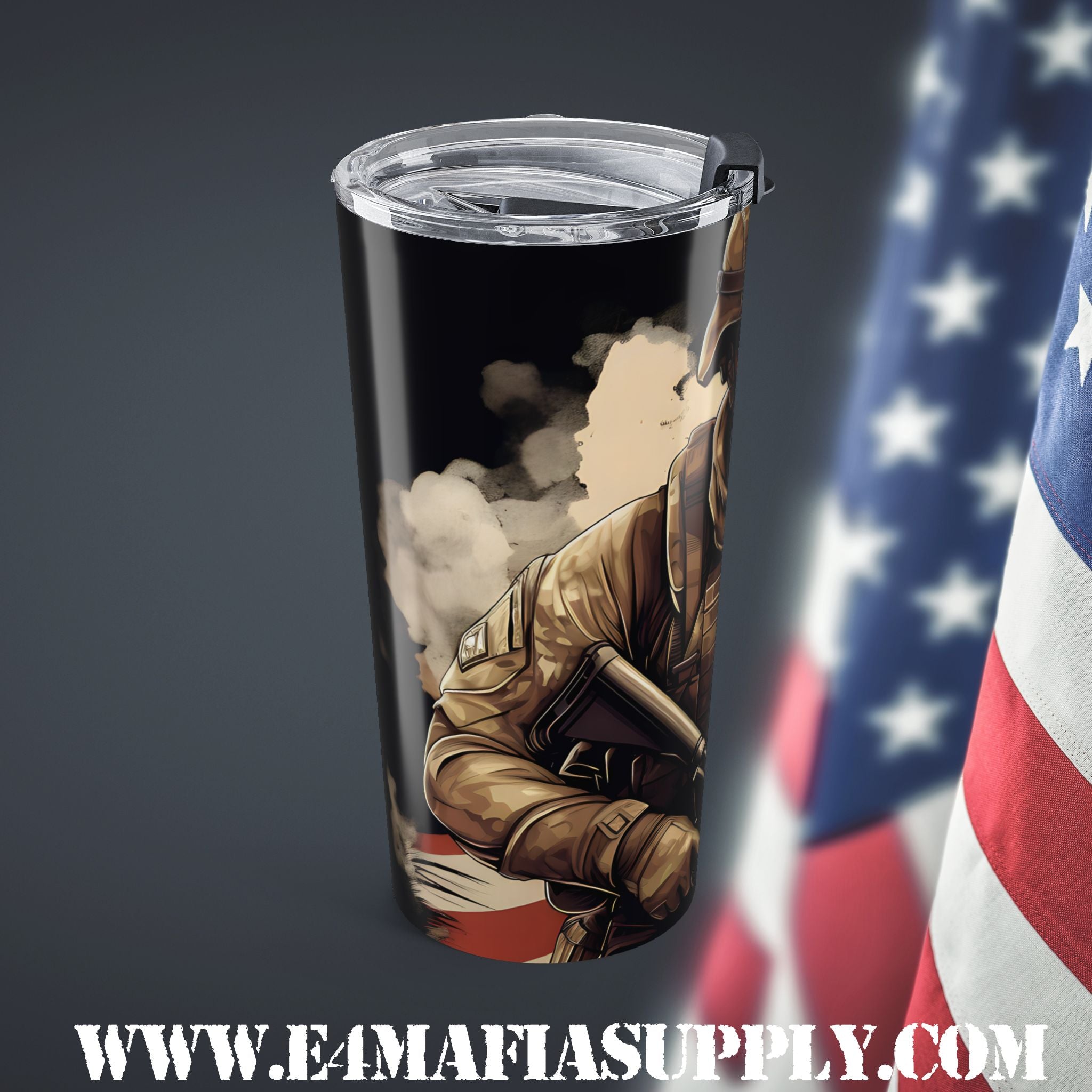 Silent Warrior — Tactical Soldier Tumbler for the Fearless and Focused