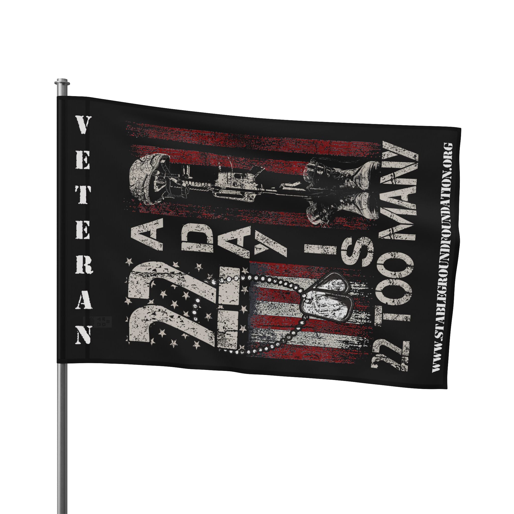 22 A Day Is 22 Too Many — Veteran Suicide Awareness Flag Honoring the Fallen