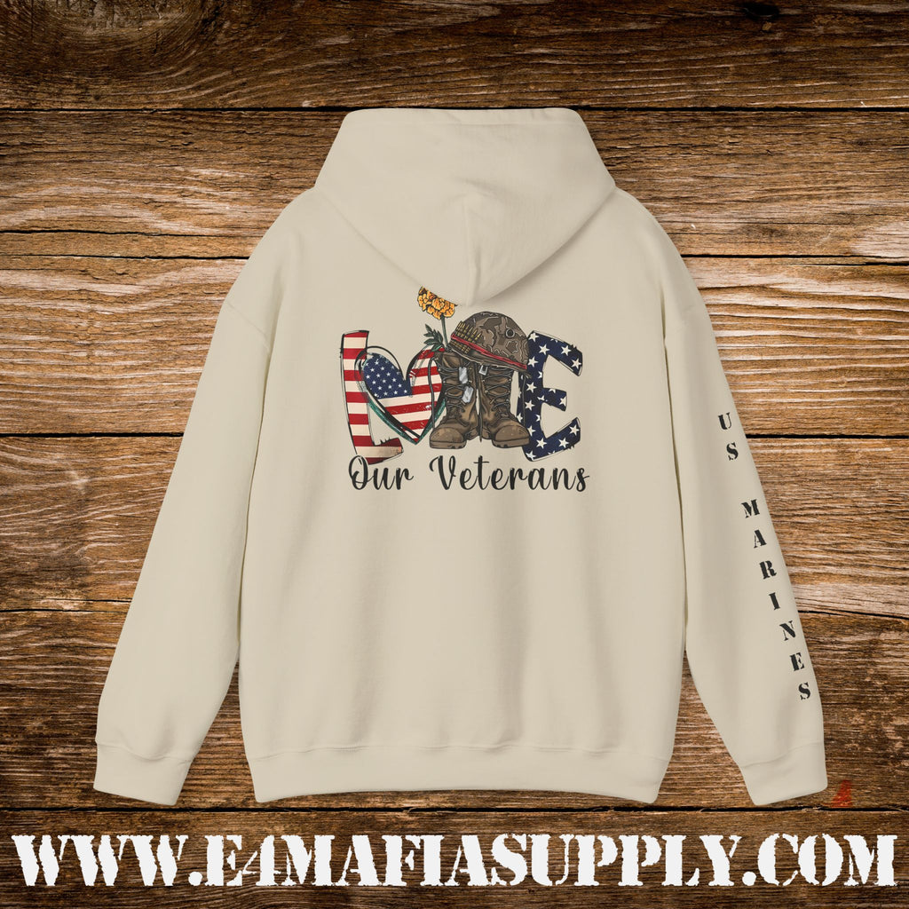 Love Our Veterans US Marines Memorial Hoodie
