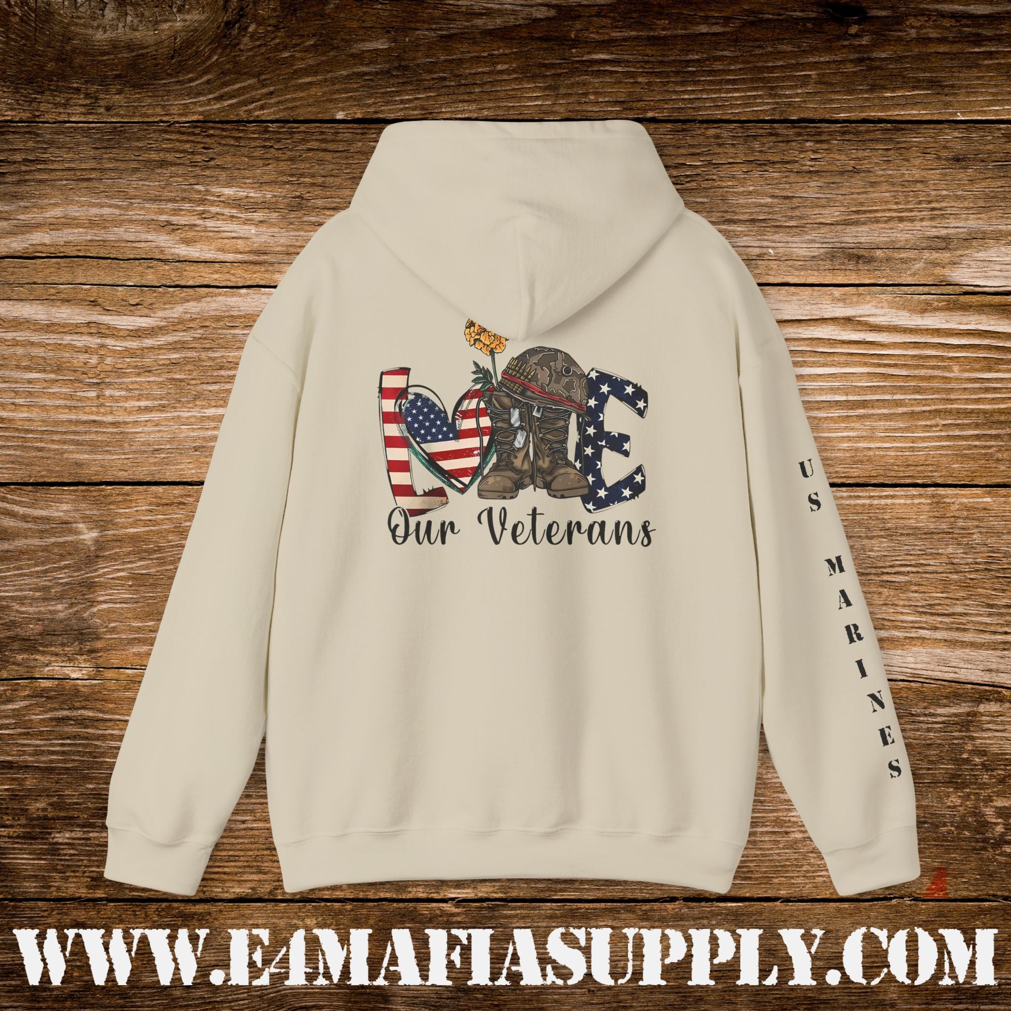 Love Our Veterans US Marines Memorial Hoodie