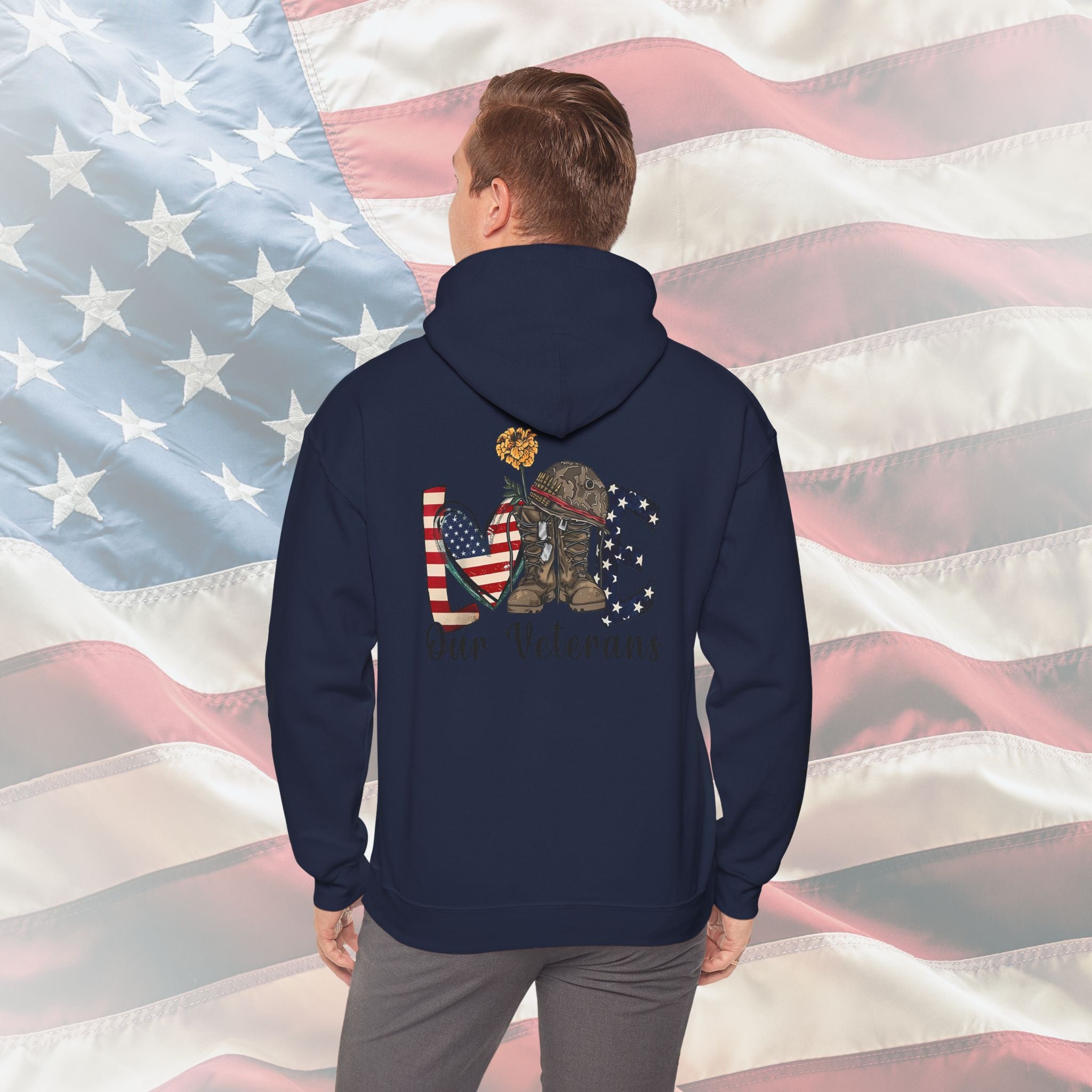 Love Our Veterans US Marines Memorial Hoodie