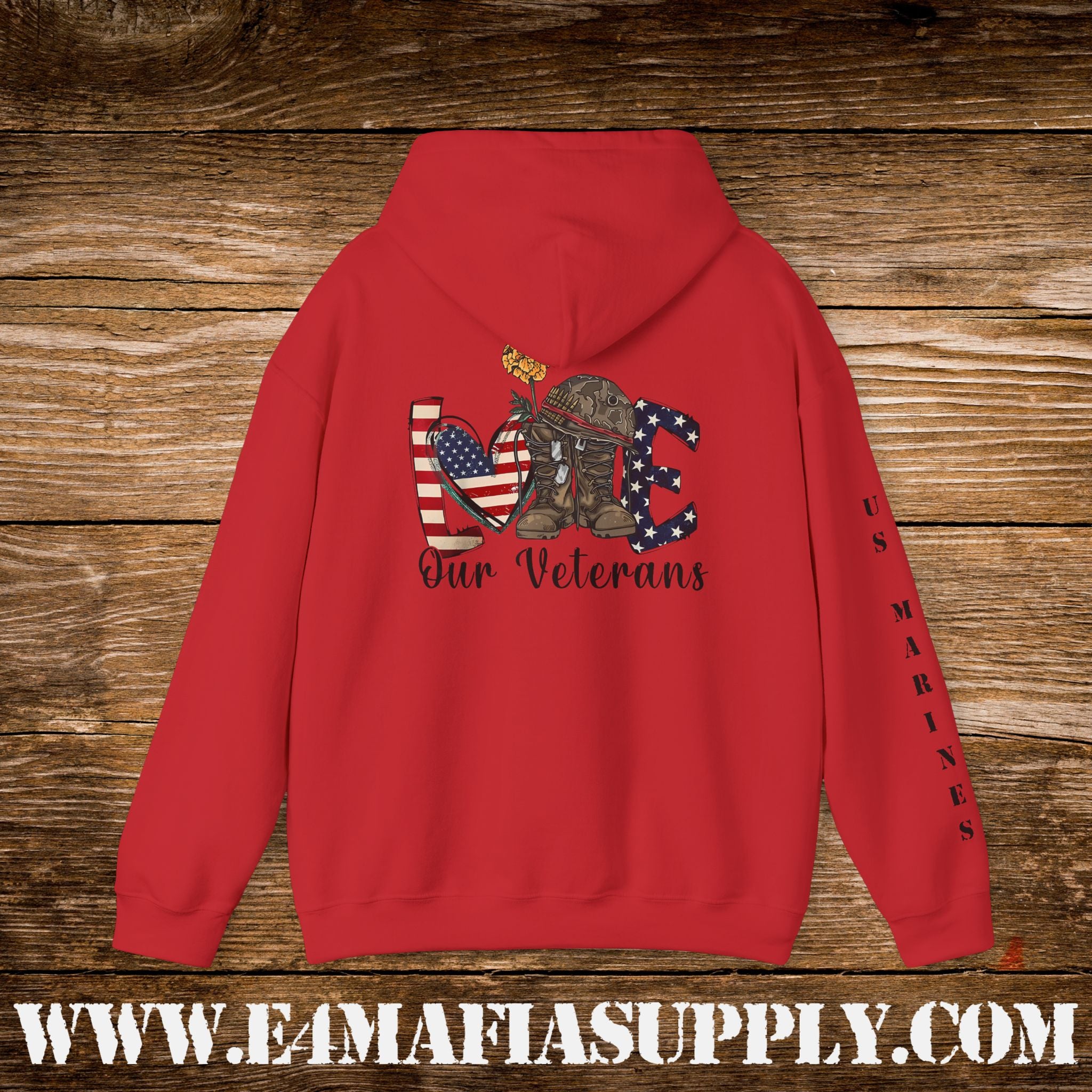 Love Our Veterans US Marines Memorial Hoodie