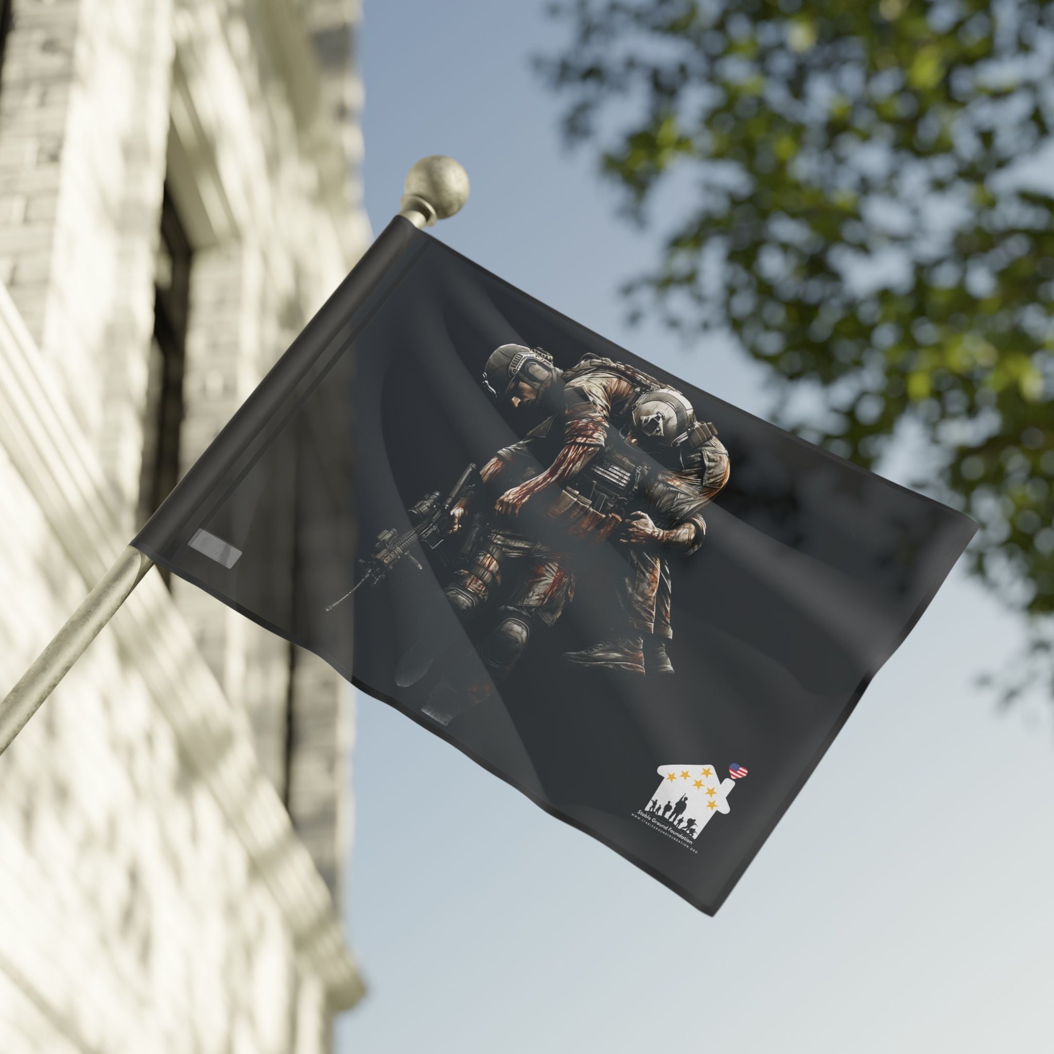 No One Left Behind — Patriotic Flag Honoring Sacrifice and Brotherhood