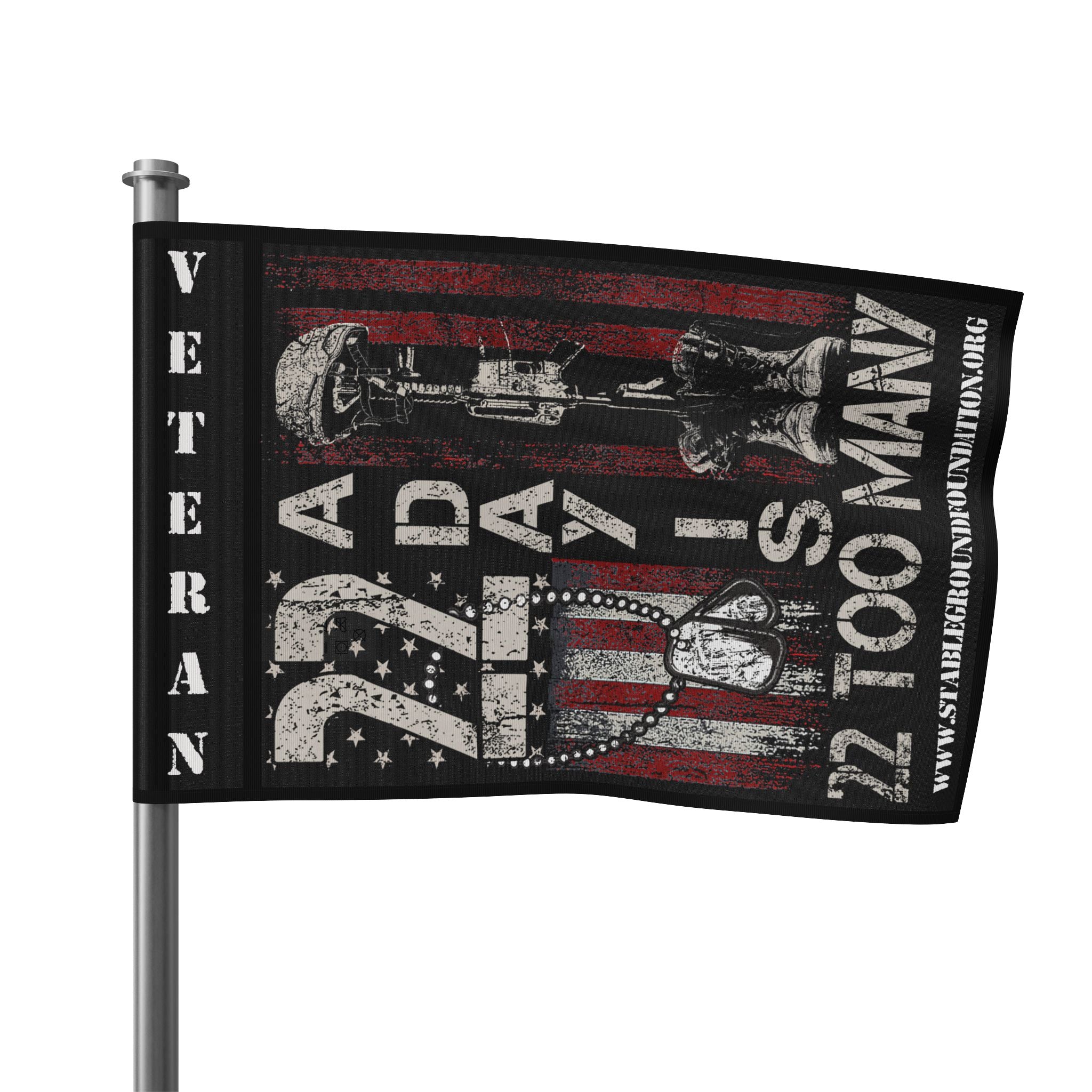 22 A Day Is 22 Too Many — Veteran Suicide Awareness Flag Honoring the Fallen