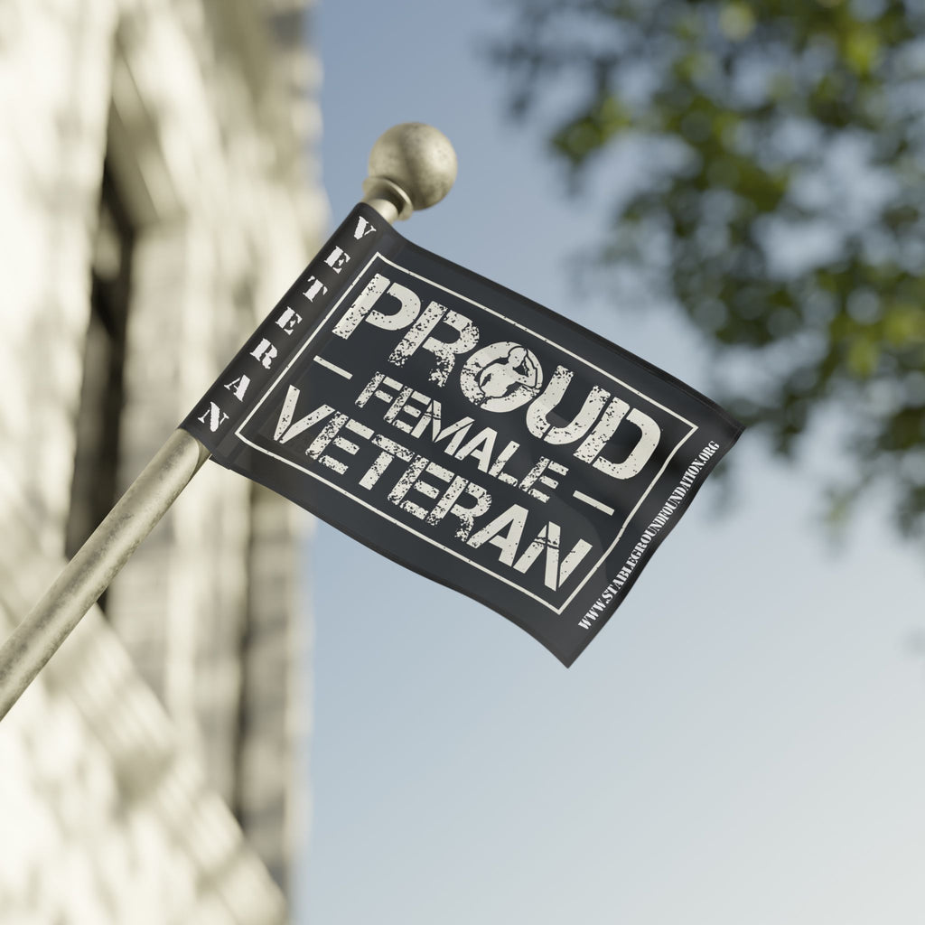 Proud Female Veteran — Bold Patriotic Flag Honoring Women Who Served