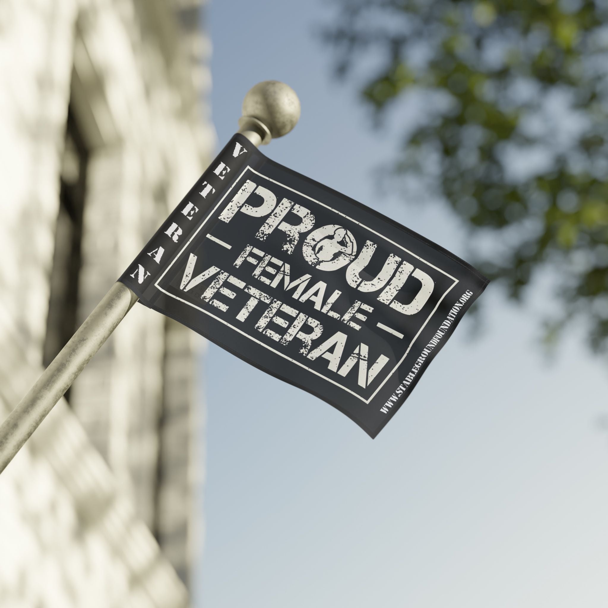 Proud Female Veteran — Bold Patriotic Flag Honoring Women Who Served