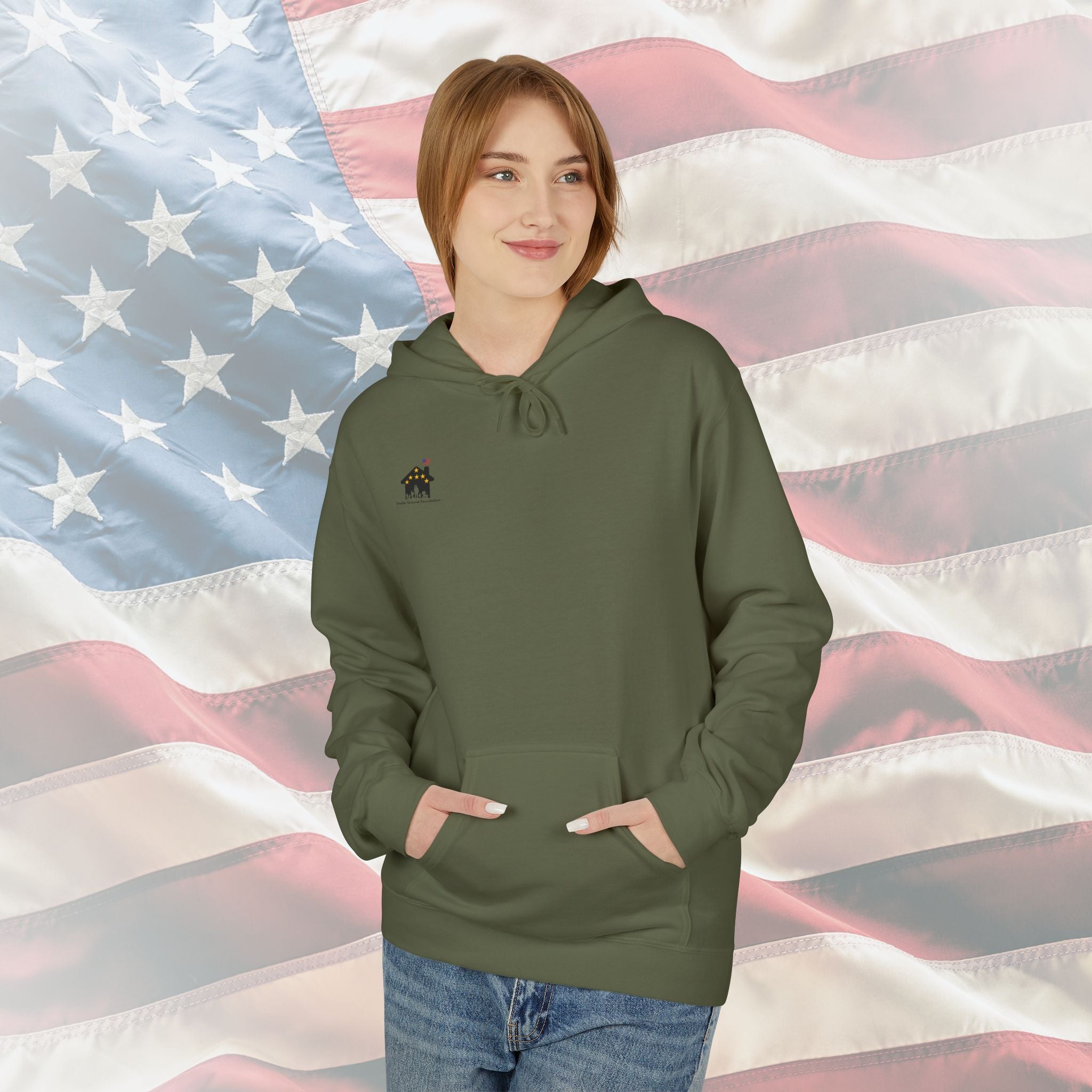 “Heroes Don’t Wear Capes – They Wear Dog Tags & Combat Boots” Patriotic Camo Military Hoodie