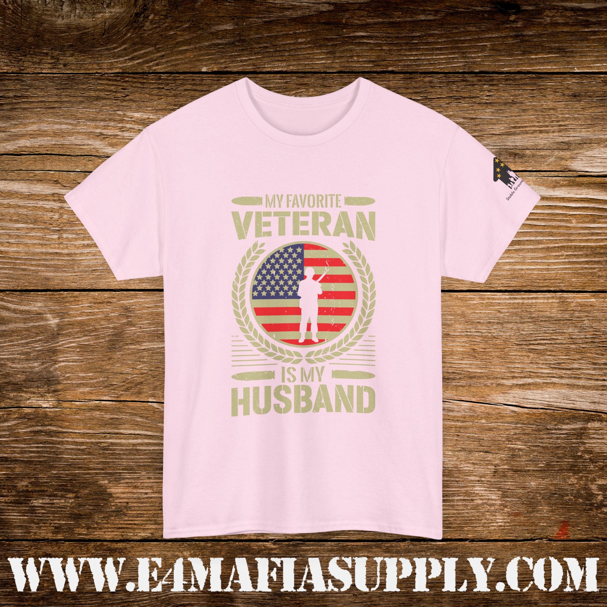 “My Favorite Veteran Is My Husband” – Patriotic Military Wife T-Shirt