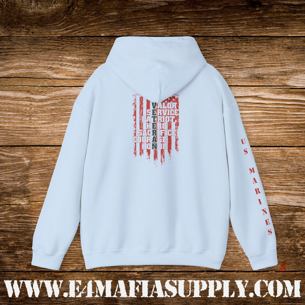 Valour, Service, Patriot, Hero – US Marines Hoodie