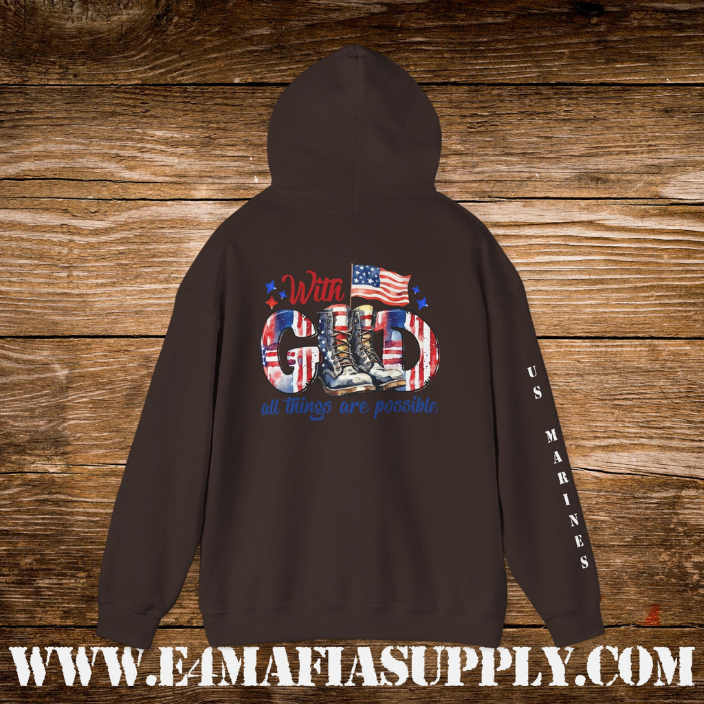 With God All Things Are Possible – US Marines Hoodie