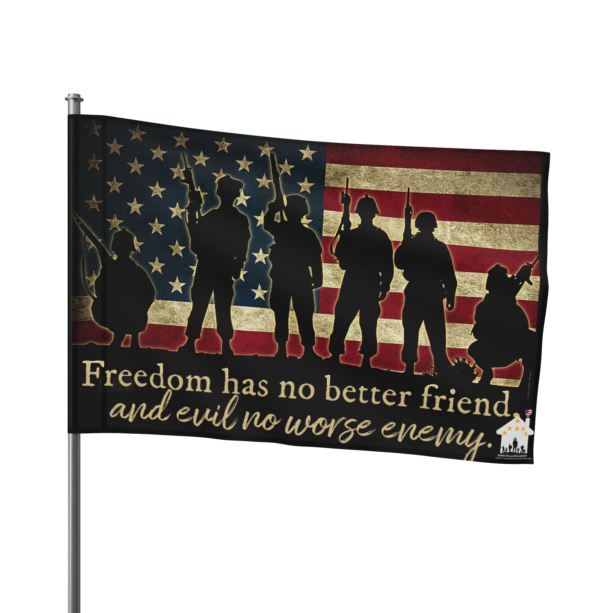 Freedom Has No Better Friend Flag – Patriotic Military Tribute Flag