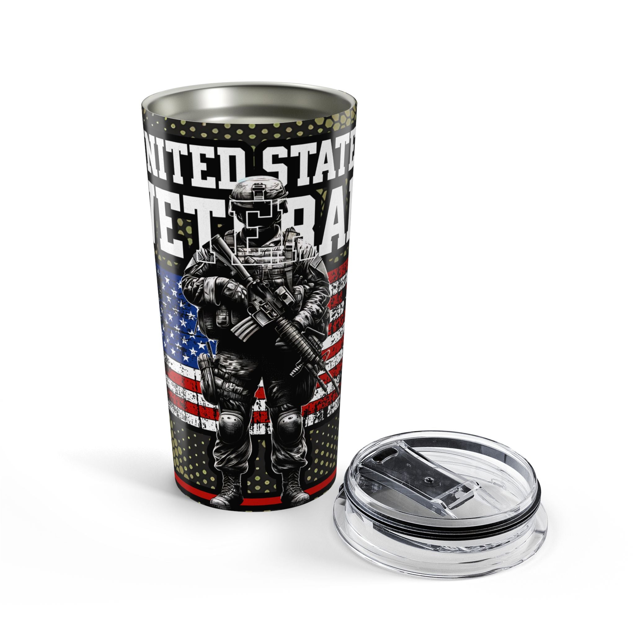 United States Veteran — Patriotic Soldier Tumbler Built for the Brave