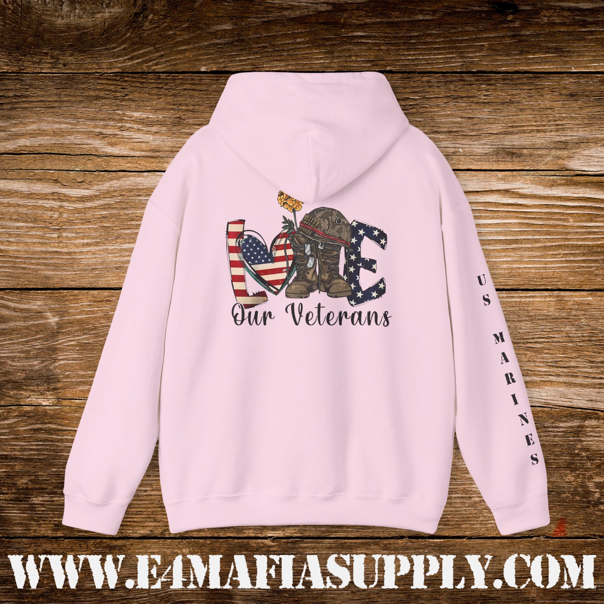 Love Our Veterans US Marines Memorial Hoodie