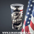 Frontline Hero — Patriotic Soldier Tumbler for the Brave and Unbreakable