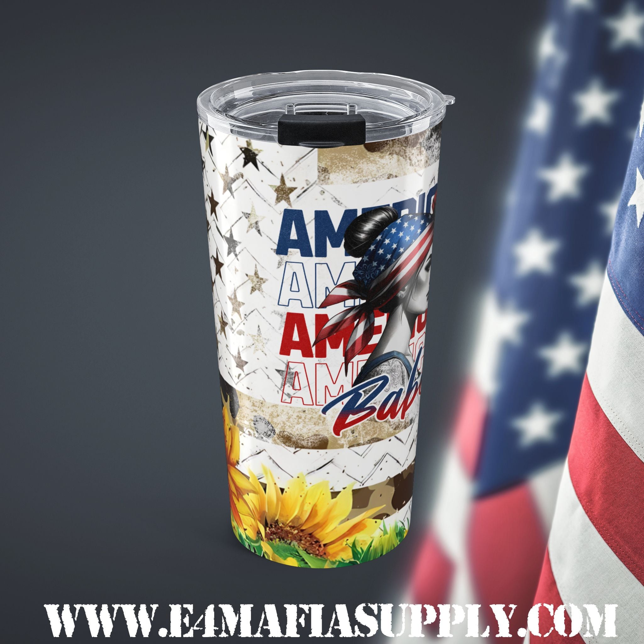 American Babe — Patriotic Camo Tumbler for the Bold, Beautiful & Free