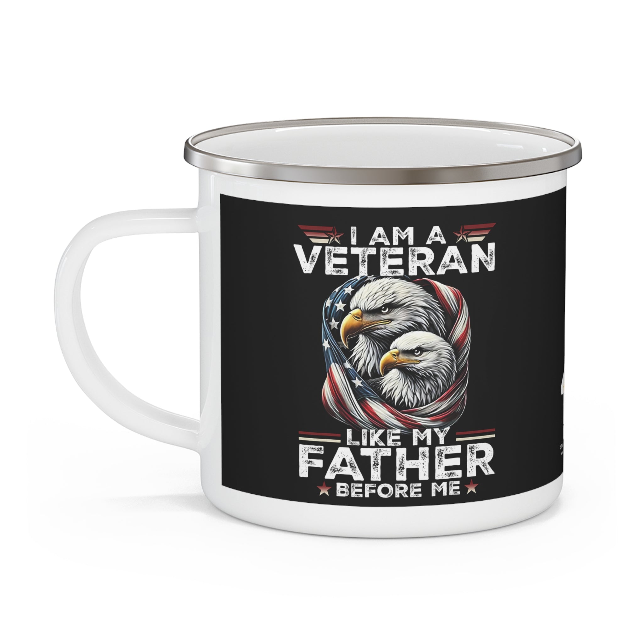 Like My Father Before Me | Proud Veteran Eagle Enamel Coffee Mug