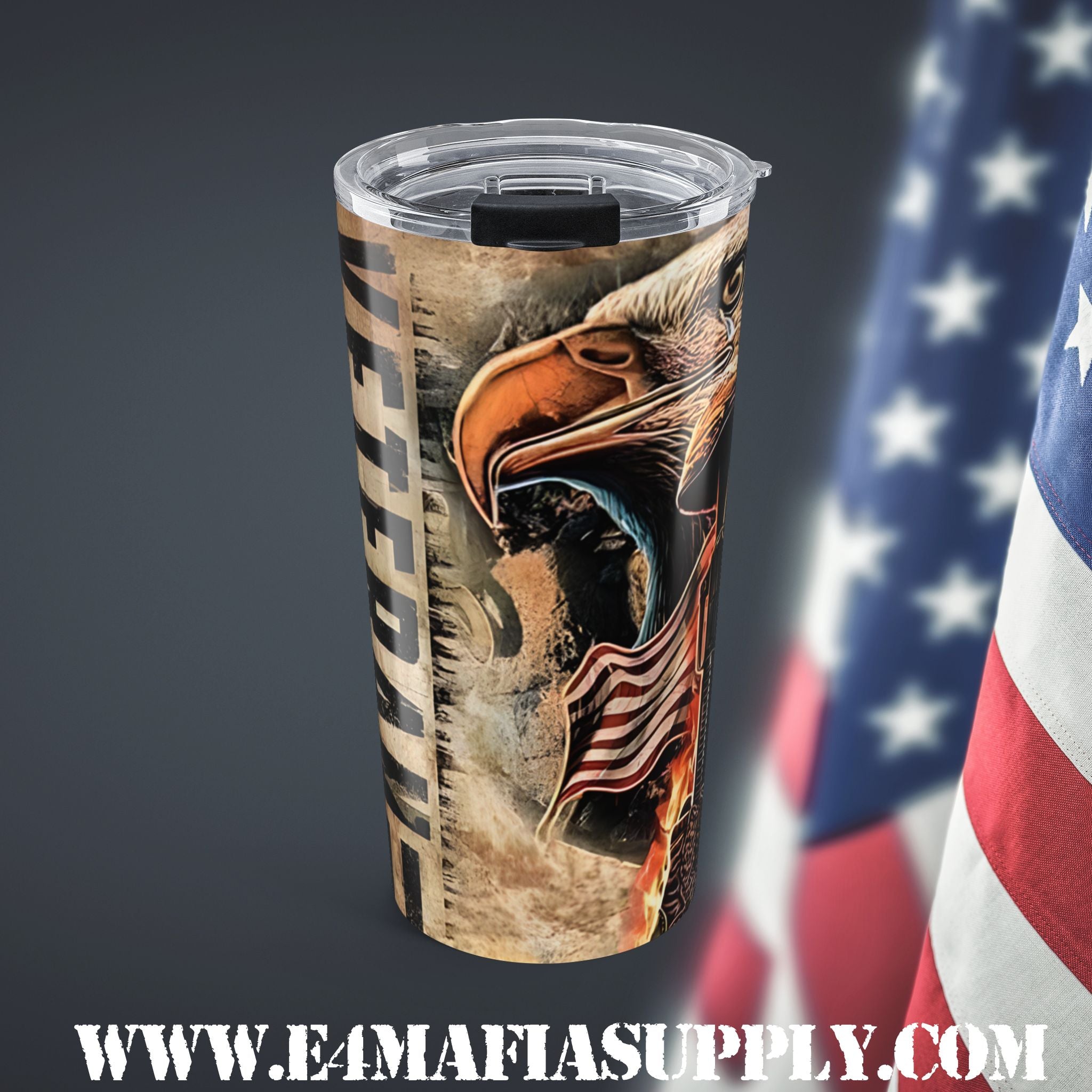 Proud Veteran — Rustic American Flag Tumbler for Those Who Served