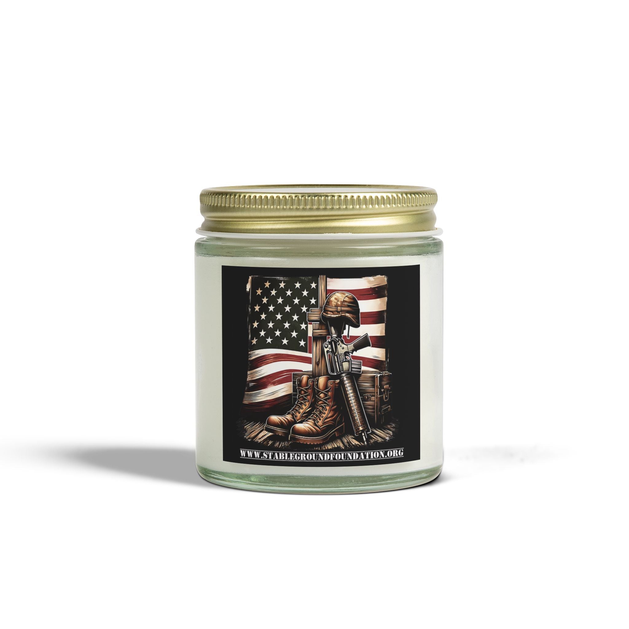 Battlefield Honor Candle – Soldier and Flag Memorial Tribute