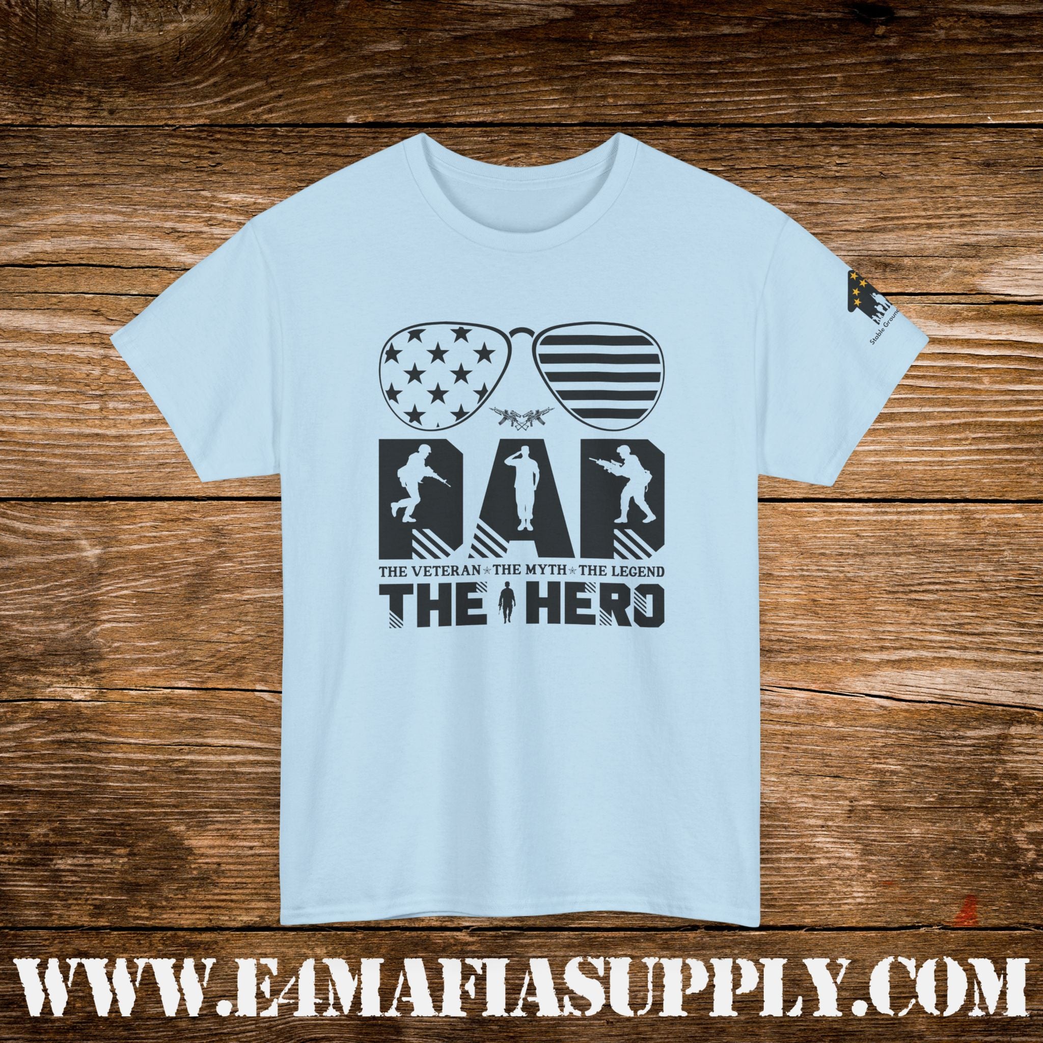 “The Veteran. The Myth. The Legend. The Hero.” – Patriotic Military Sunglasses T-Shirt