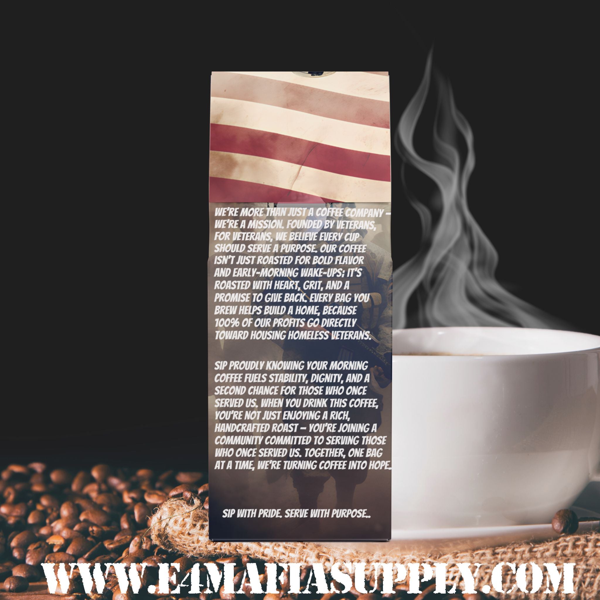 FAFO Roast – Patriotic Veteran Coffee Blend with American Flag and Skull Design