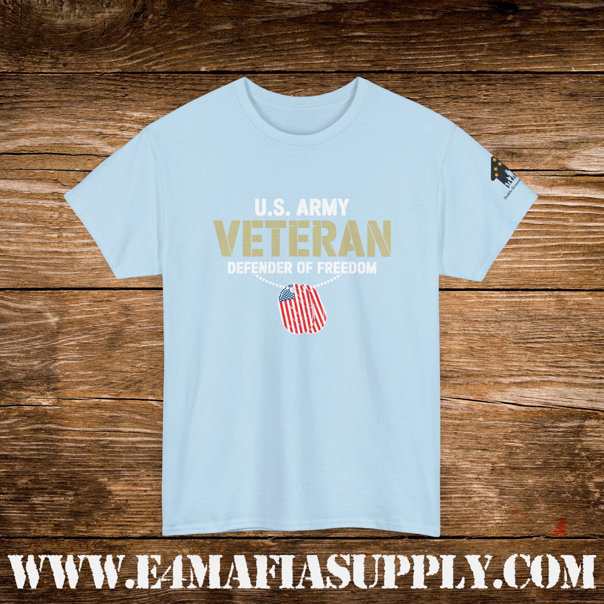 “U.S. Army Veteran – Defender of Freedom” Patriotic Military T-Shirt