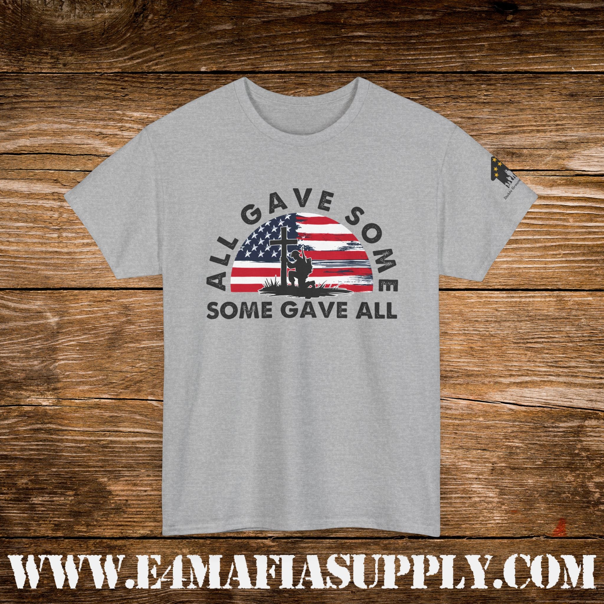 “All Gave Some, Some Gave All” – Soldier Silhouette American Flag Memorial T-Shirt