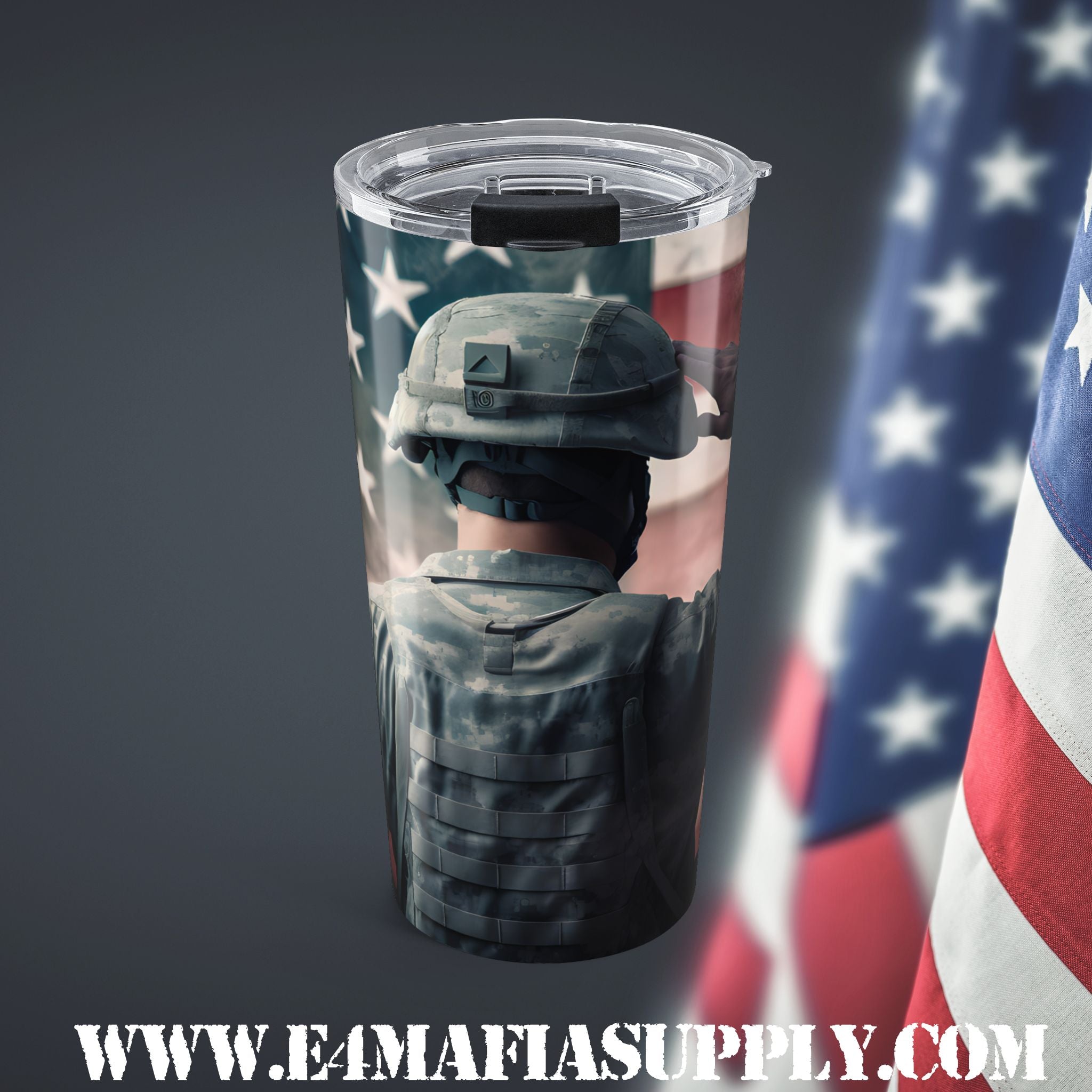 Guarding the Flag — Patriotic Soldier Tumbler That Honors Duty and Devotion