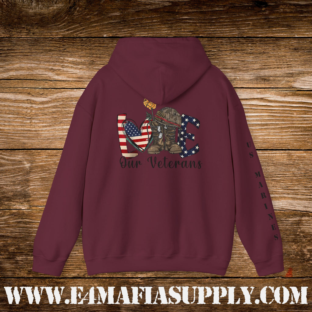 Love Our Veterans US Marines Memorial Hoodie