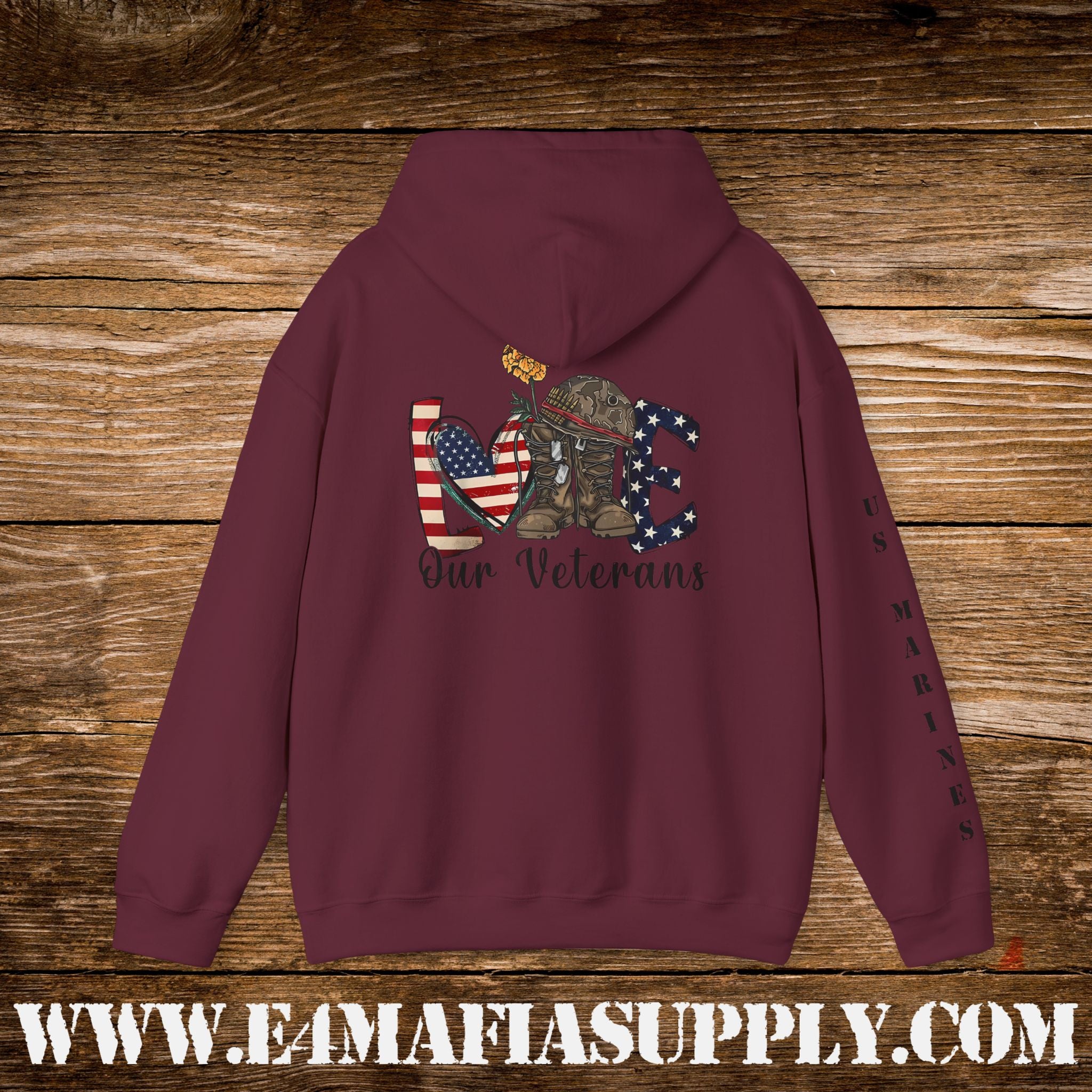 Love Our Veterans US Marines Memorial Hoodie