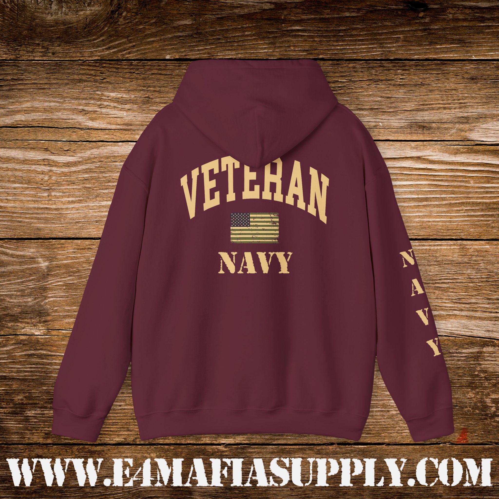 “Navy Veteran Flag” Military Pride Hoodie