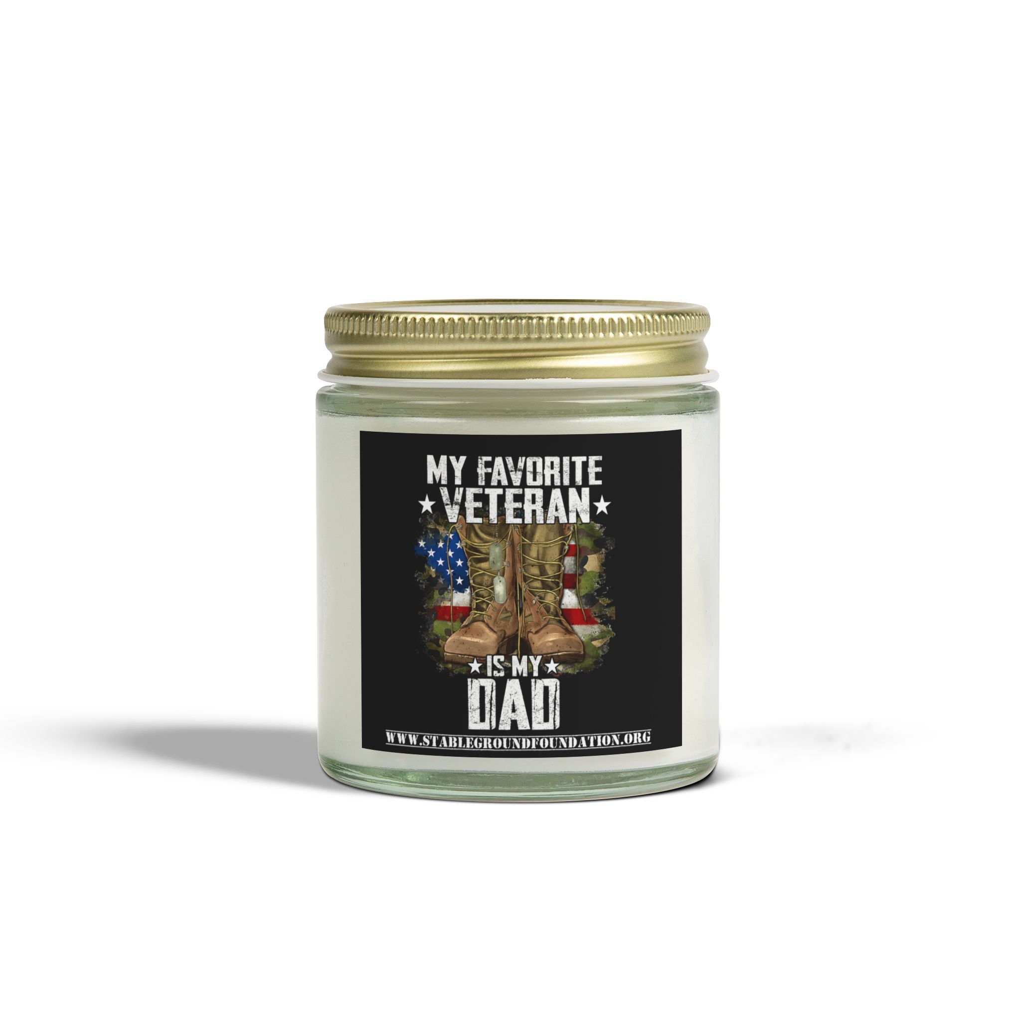My Favorite Veteran Is My Dad Candle – Patriotic Gift for Military Families