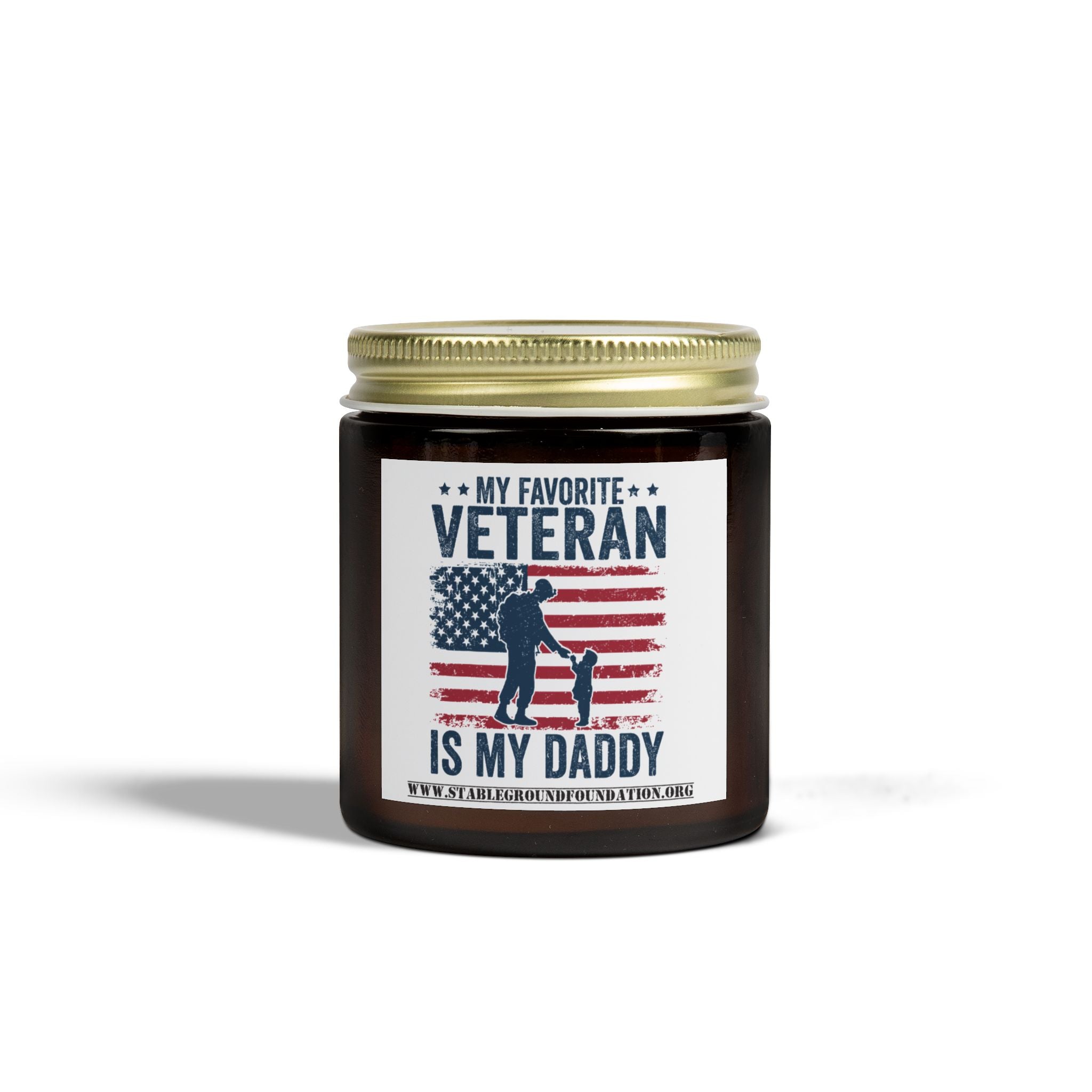 My Favorite Veteran Is My Daddy Candle – Patriotic Gift for Military Kids