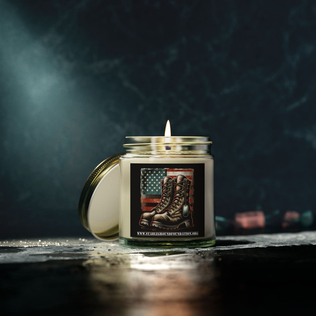 Honor and Remembrance Candle – Boots and Flag Tribute