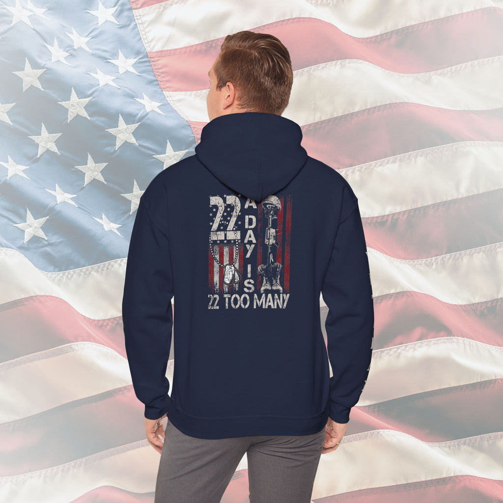 22 A Day Is 22 Too Many Veteran Awareness Hoodie